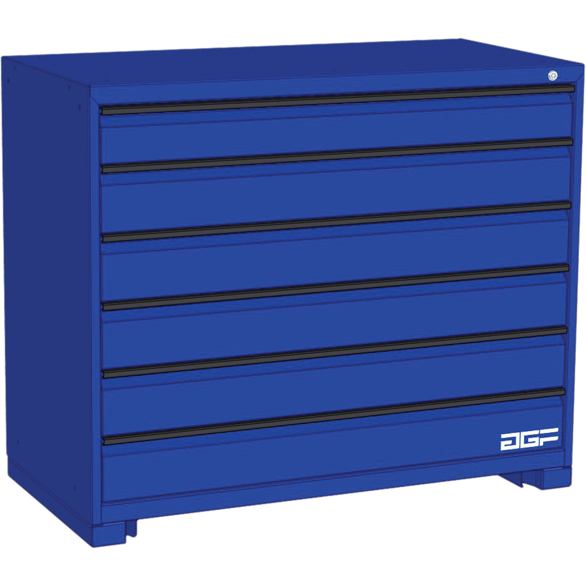 Armoire à tiroirs modulaire, 6 tiroirs, 48" la x 24" p x 40" h, Bleu