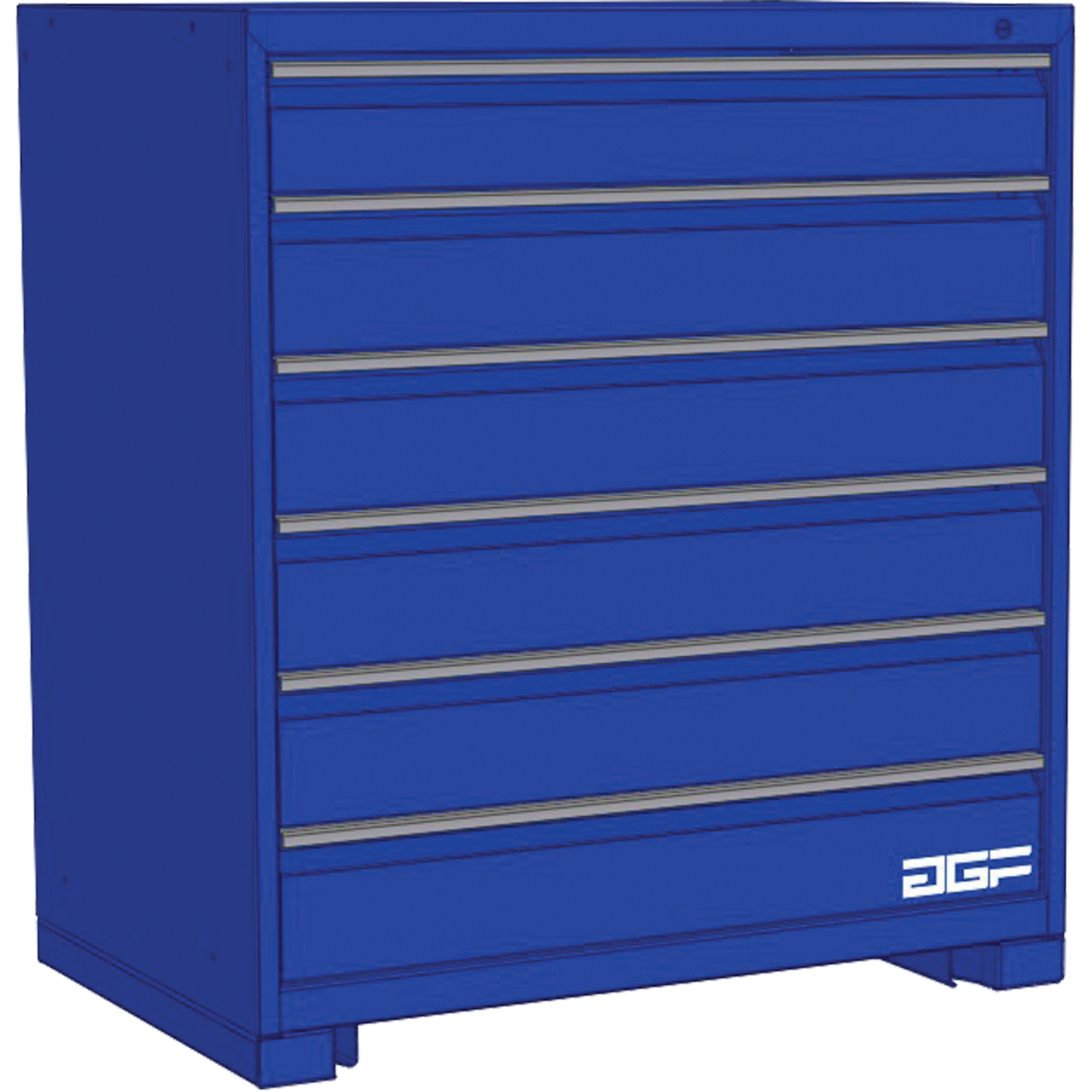 Armoire à tiroirs modulaire, 6 tiroirs, 30" la x 28" p x 40" h, Bleu
