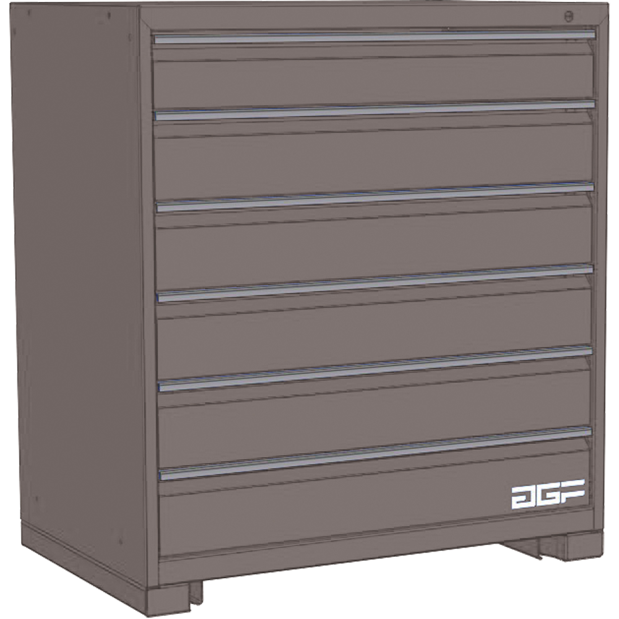 Armoire à tiroirs modulaire, 6 tiroirs, 24" la x 28" p x 40" h, Gris