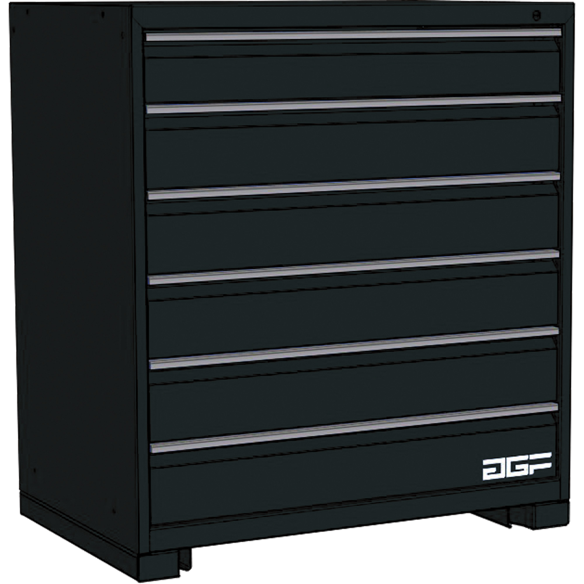 Armoire à tiroirs modulaire, 6 tiroirs, 24" la x 28" p x 40" h, Noir