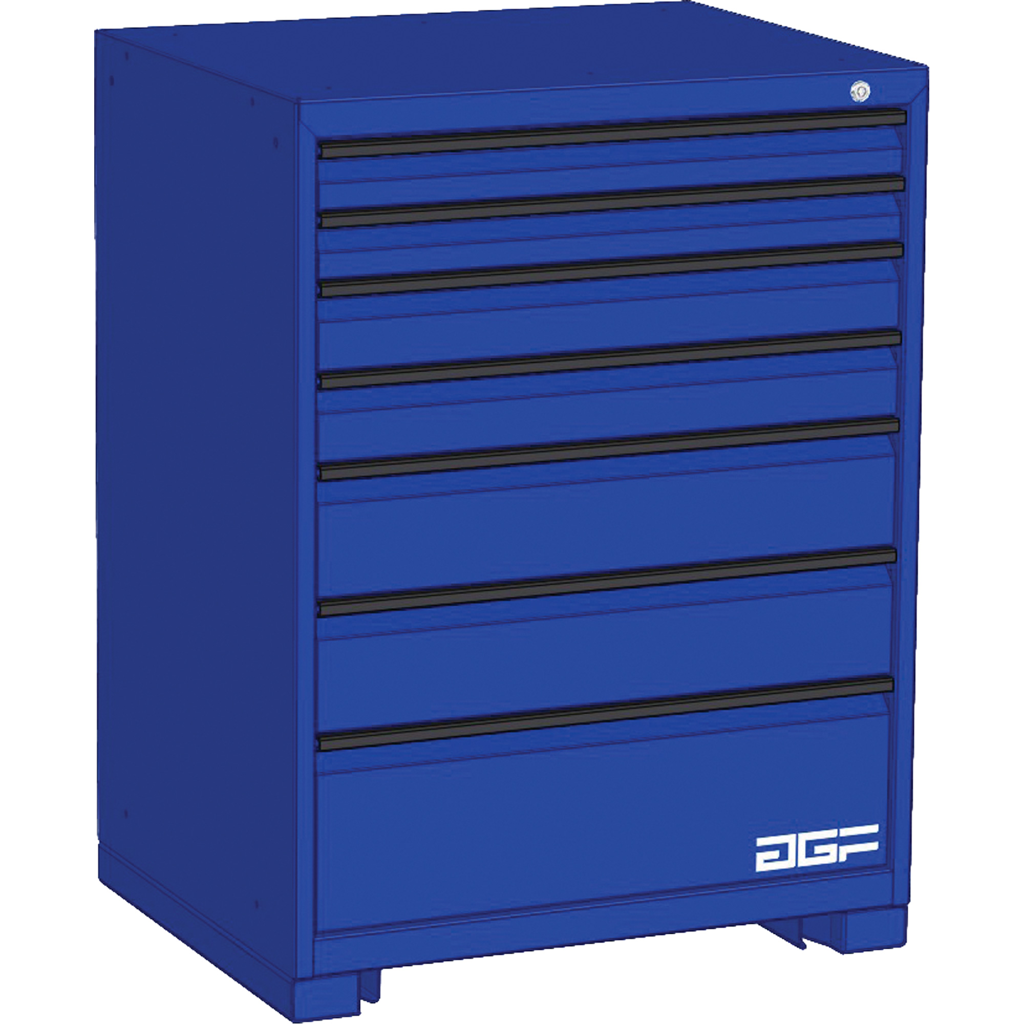 Armoire à tiroirs modulaire, 7 tiroirs, 30" la x 24" p x 40" h, Bleu