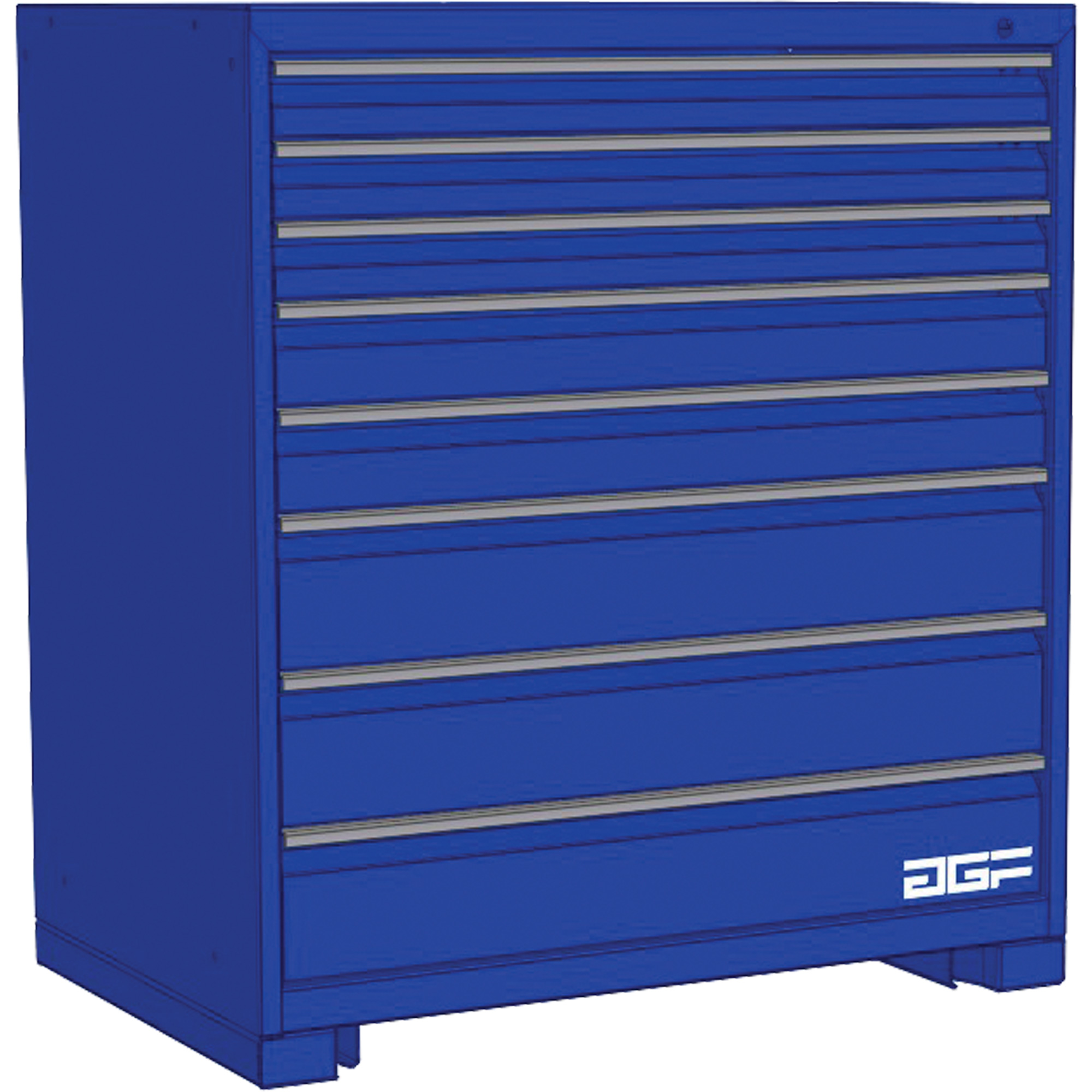 Armoire à tiroirs modulaire, 8 tiroirs, 24" la x 24" p x 40" h, Bleu