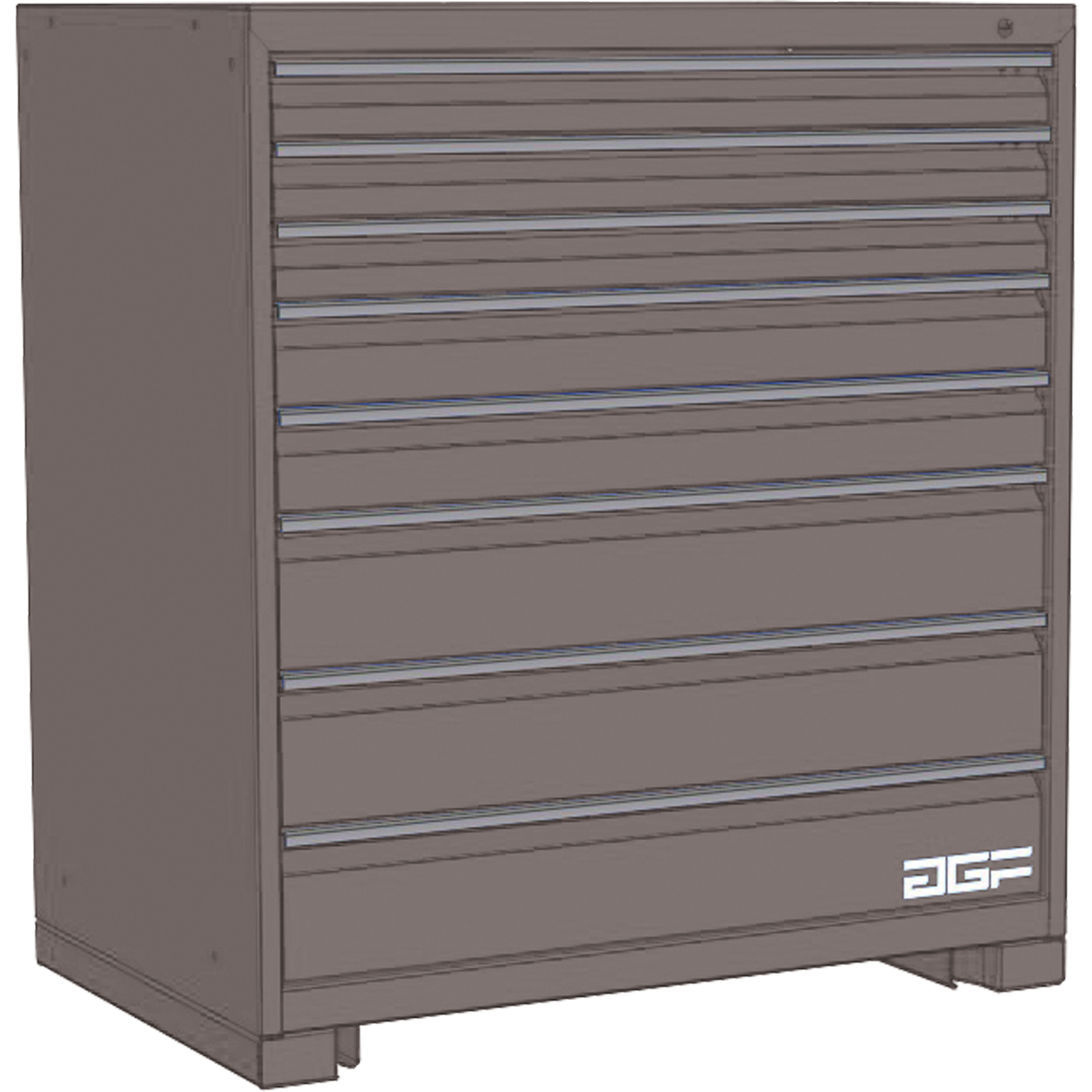 Armoire à tiroirs modulaire, 8 tiroirs, 24" la x 24" p x 40" h, Gris