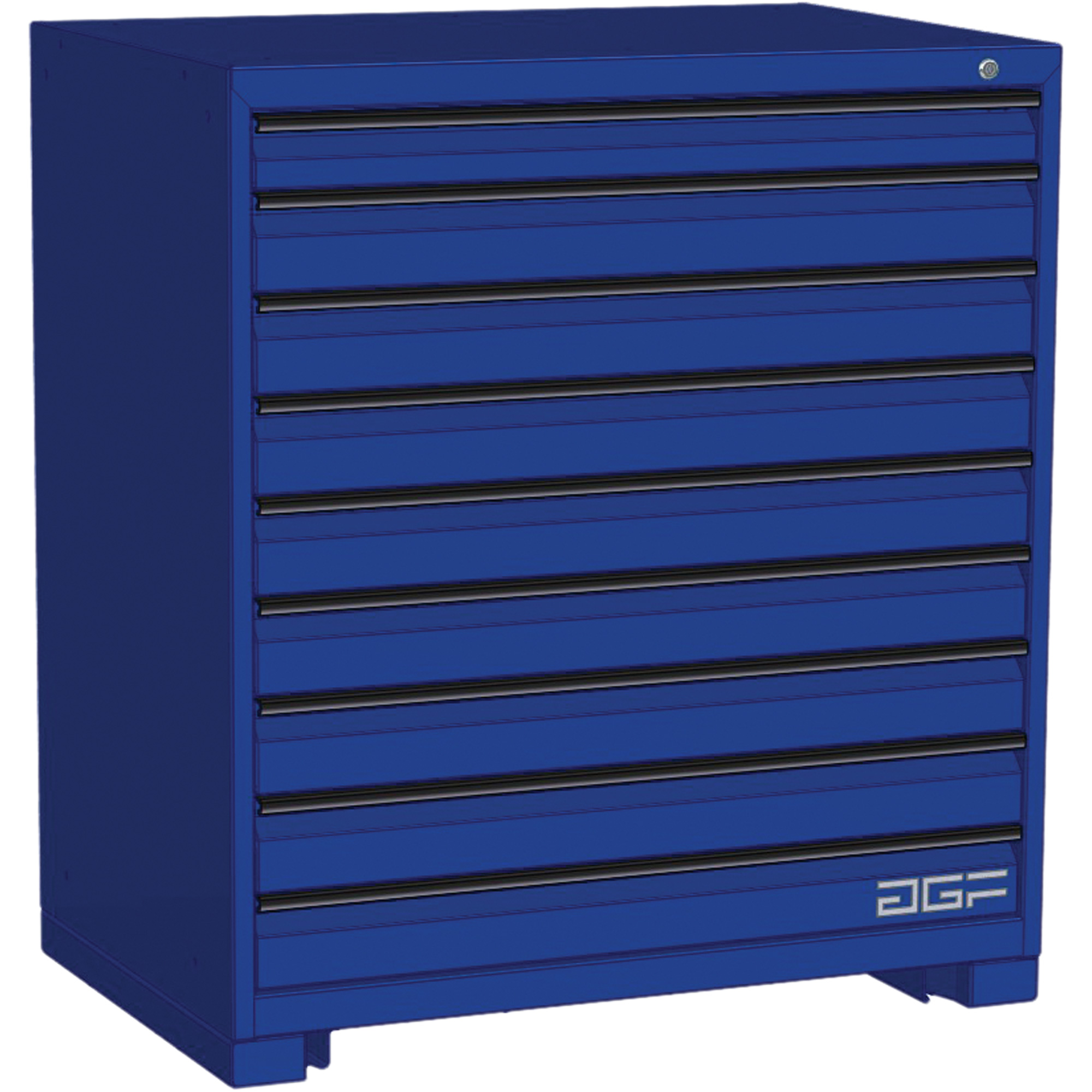 Armoire à tiroirs modulaire, 9 tiroirs, 36" la x 24" p x 40" h, Bleu