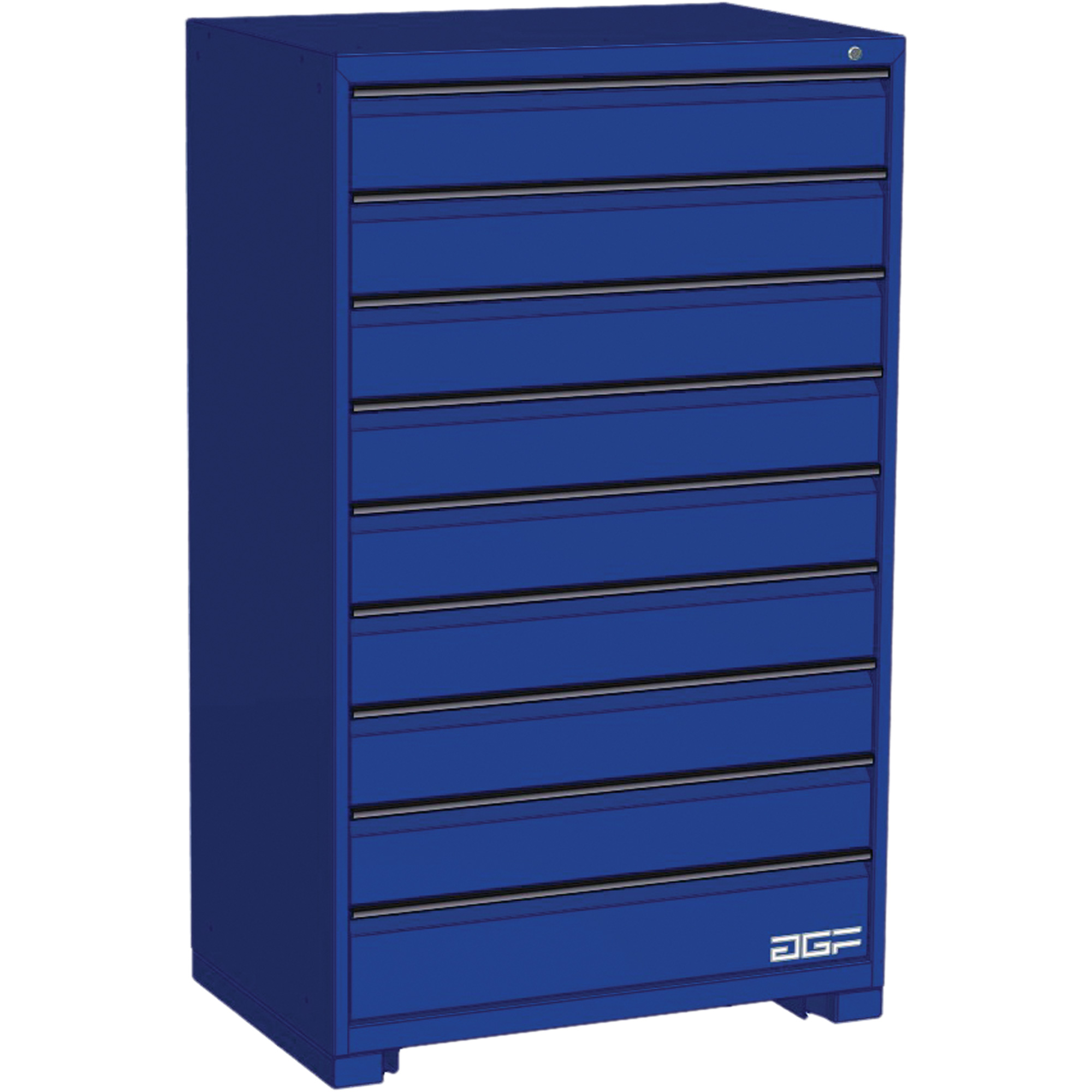 Armoire à tiroirs modulaire, 9 tiroirs, 36" la x 24" p x 60" h, Bleu