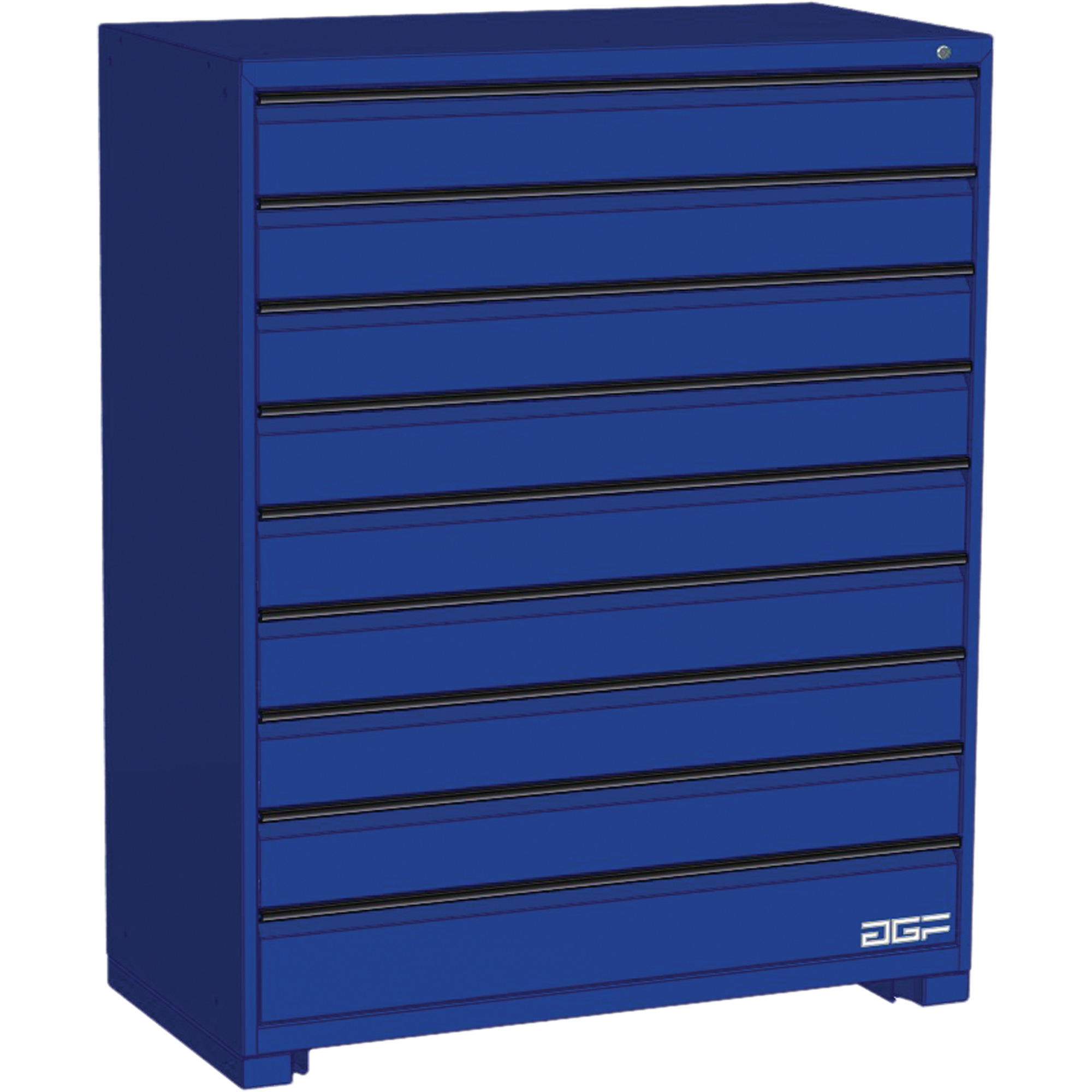Armoire à tiroirs modulaire, 9 tiroirs, 48" la x 24" p x 60" h, Bleu