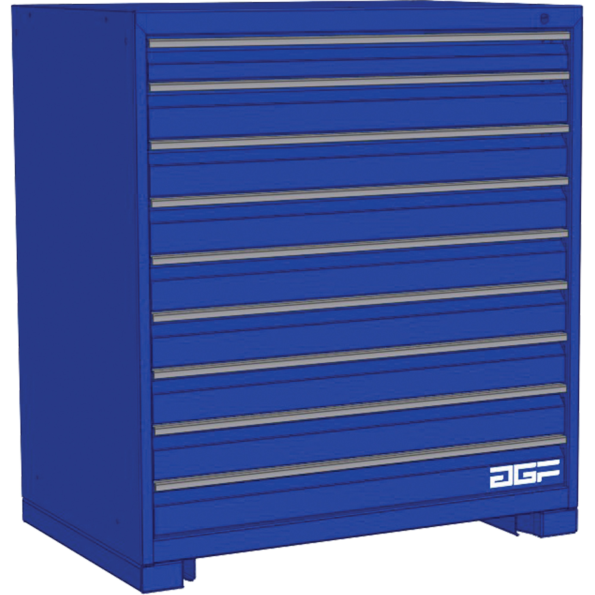 Armoire à tiroirs modulaire, 9 tiroirs, 60" la x 28" p x 40" h, Bleu