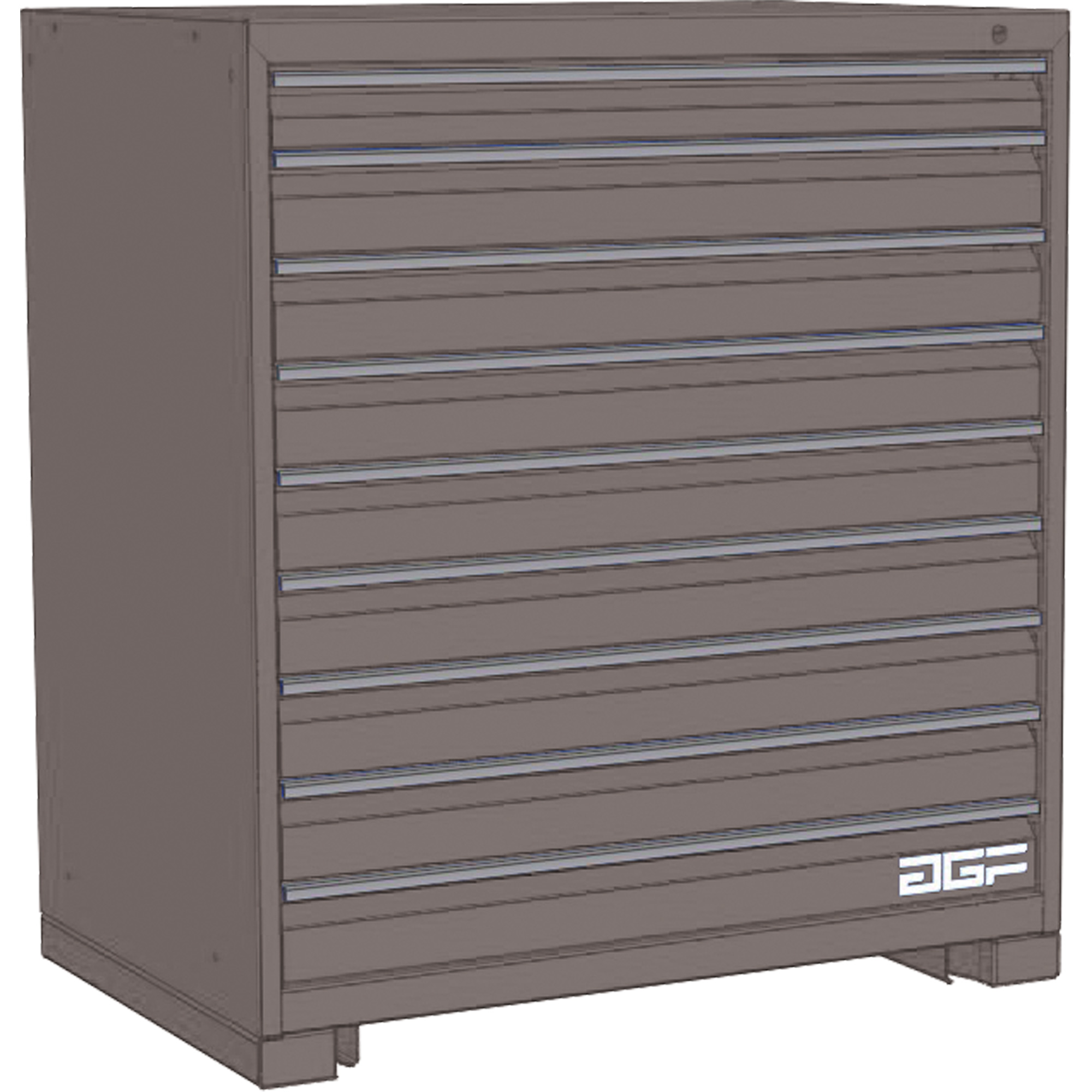 Armoire à tiroirs modulaire, 9 tiroirs, 60" la x 28" p x 40" h, Gris