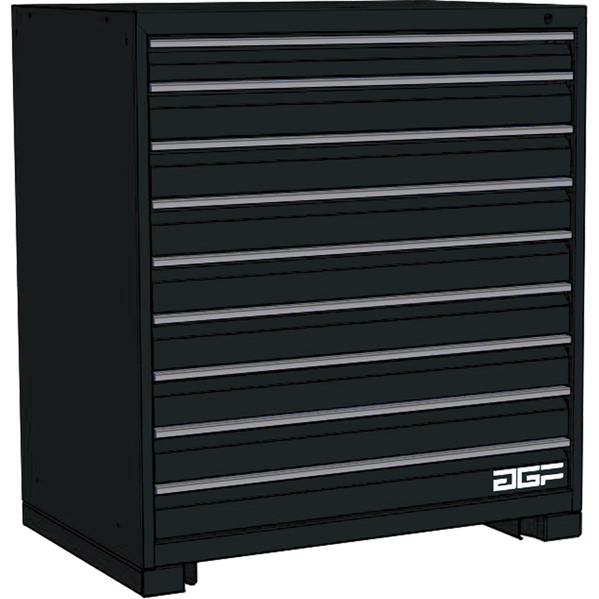 Armoire à tiroirs modulaire, 9 tiroirs, 60" la x 24" p x 40" h, Noir