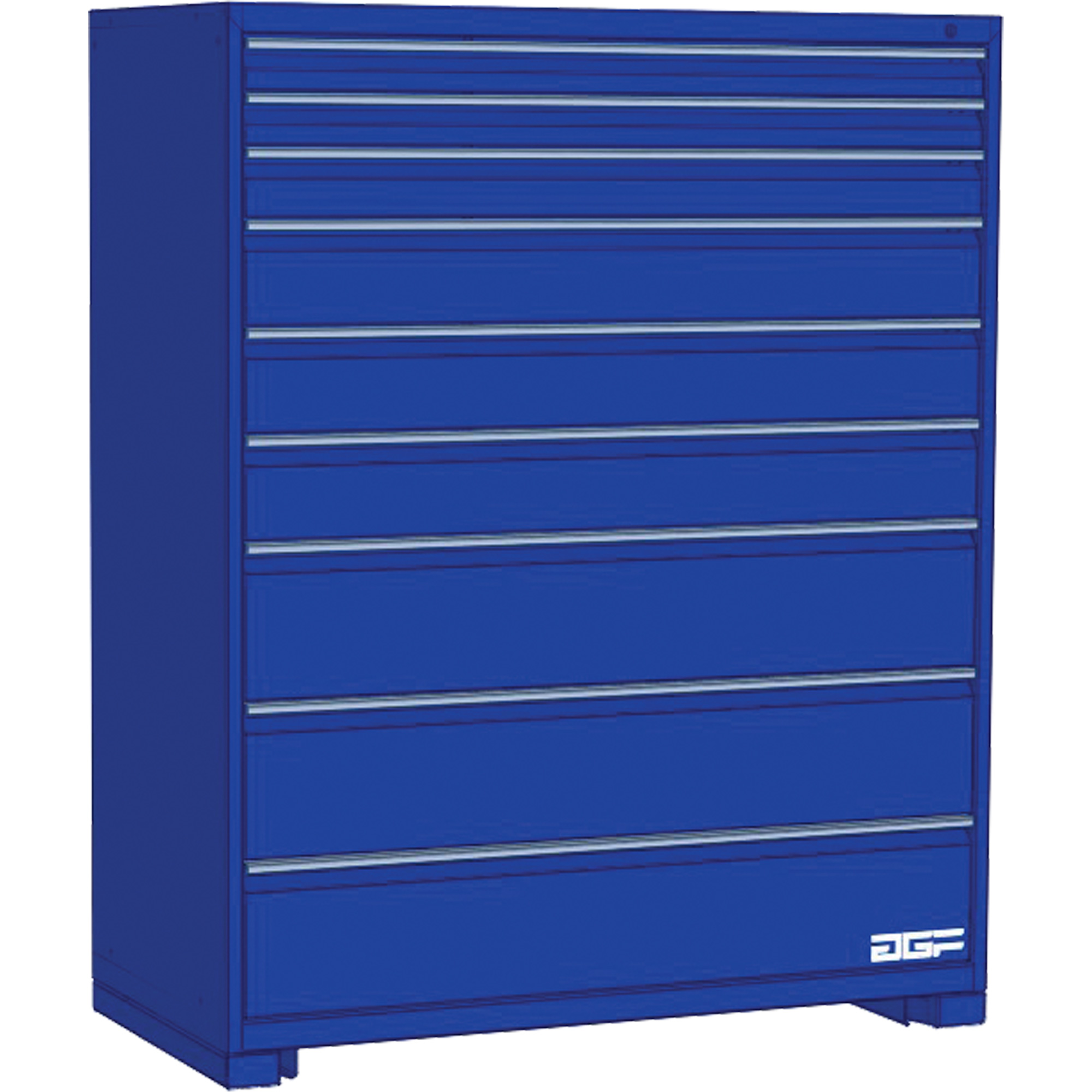 Armoire à tiroirs modulaire, 9 tiroirs, 60" la x 24" p x 60" h, Bleu