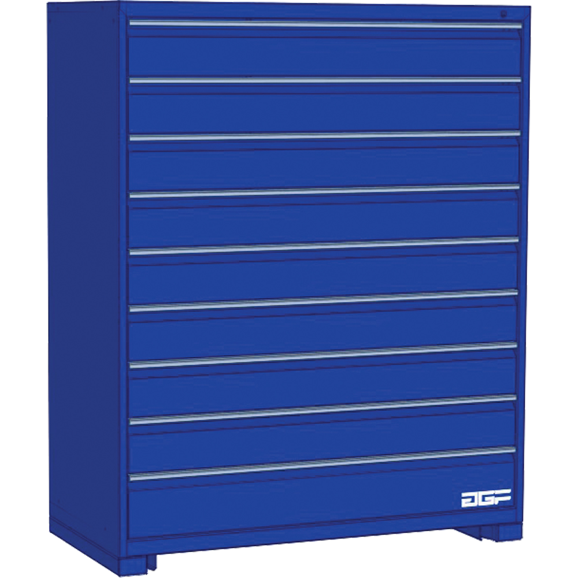 Armoire à tiroirs modulaire, 9 tiroirs, 60" la x 24" p x 60" h, Bleu