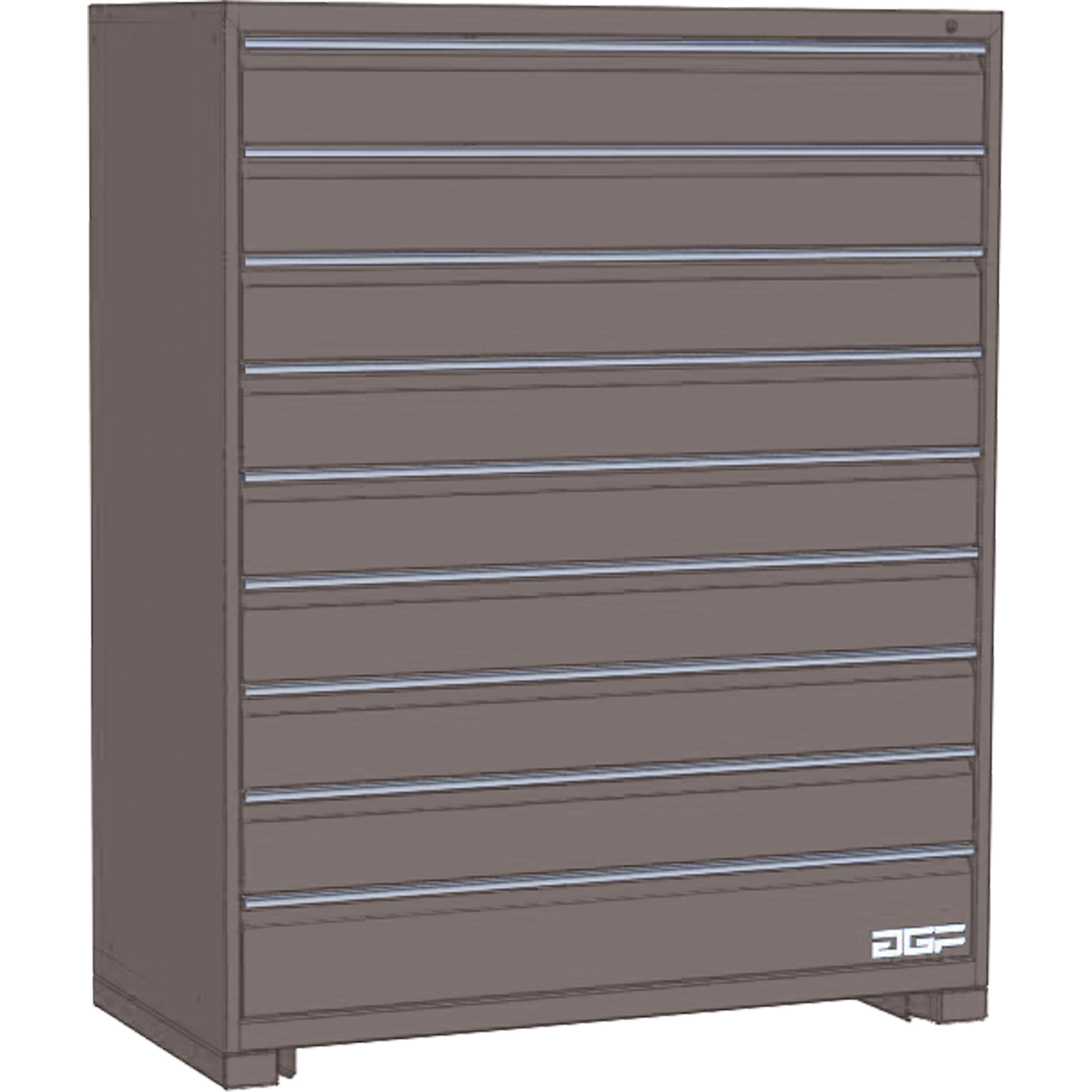 Armoire à tiroirs modulaire, 9 tiroirs, 60" la x 24" p x 60" h, Gris