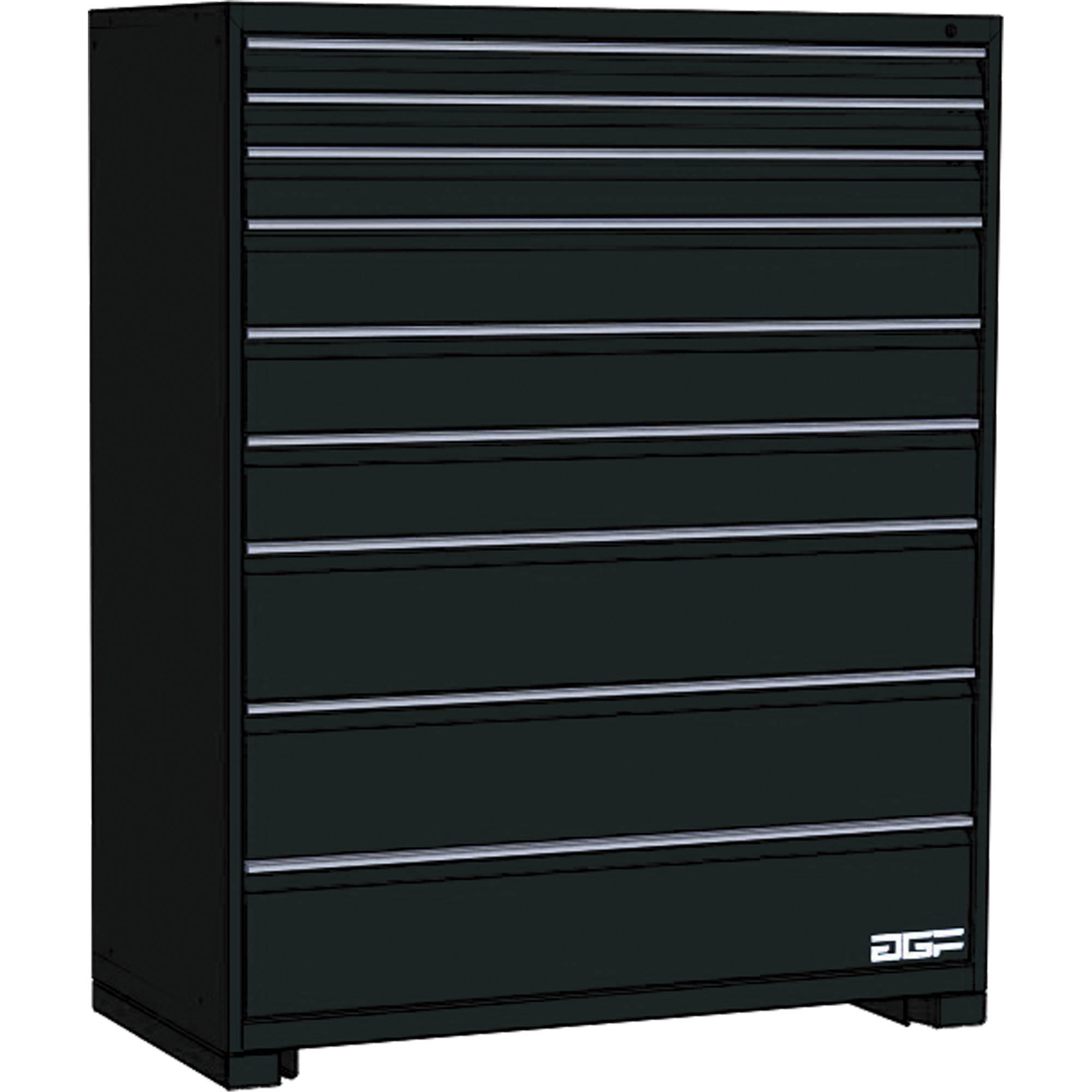 Armoire à tiroirs modulaire, 9 tiroirs, 60" la x 24" p x 60" h, Noir