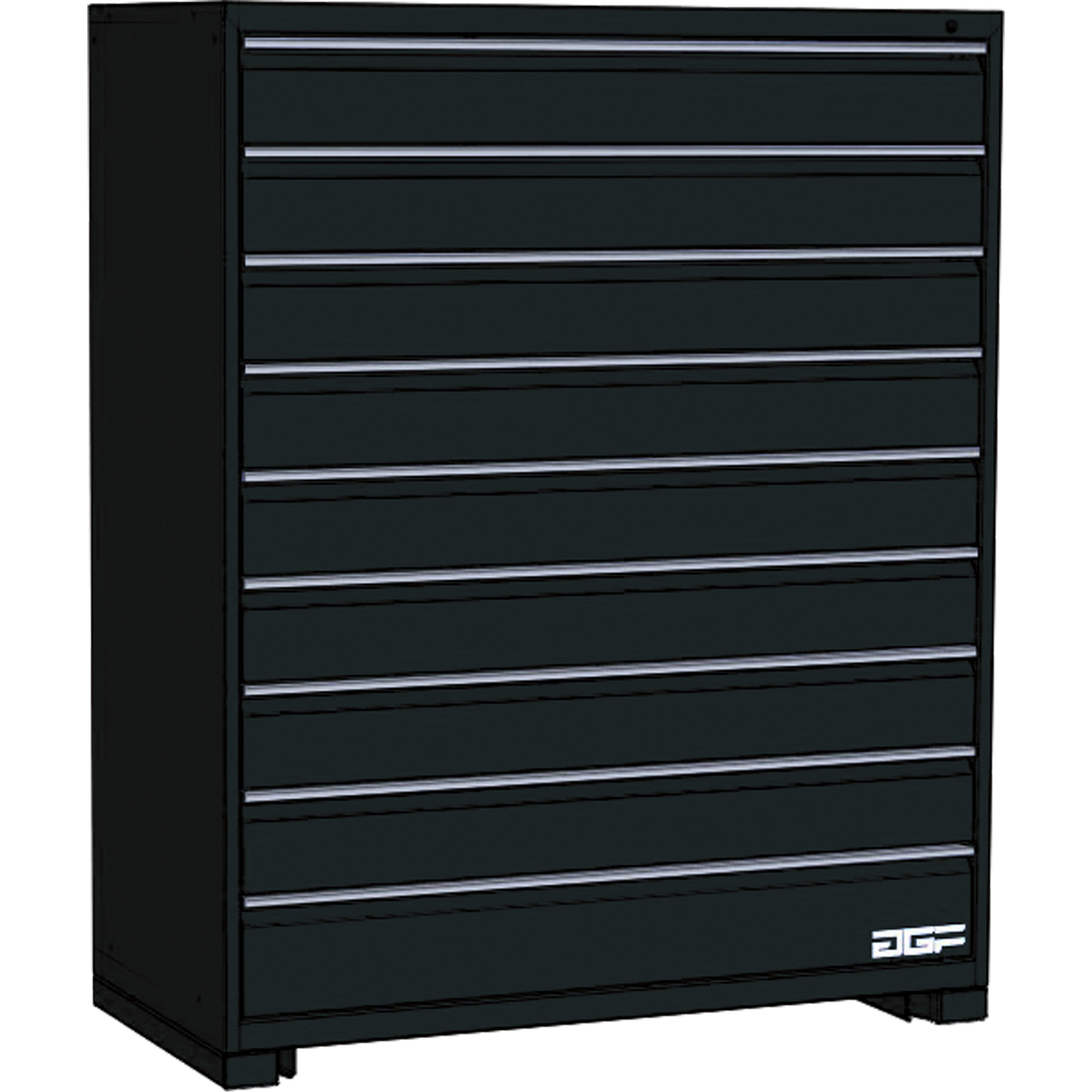 Armoire à tiroirs modulaire, 9 tiroirs, 60" la x 24" p x 60" h, Noir
