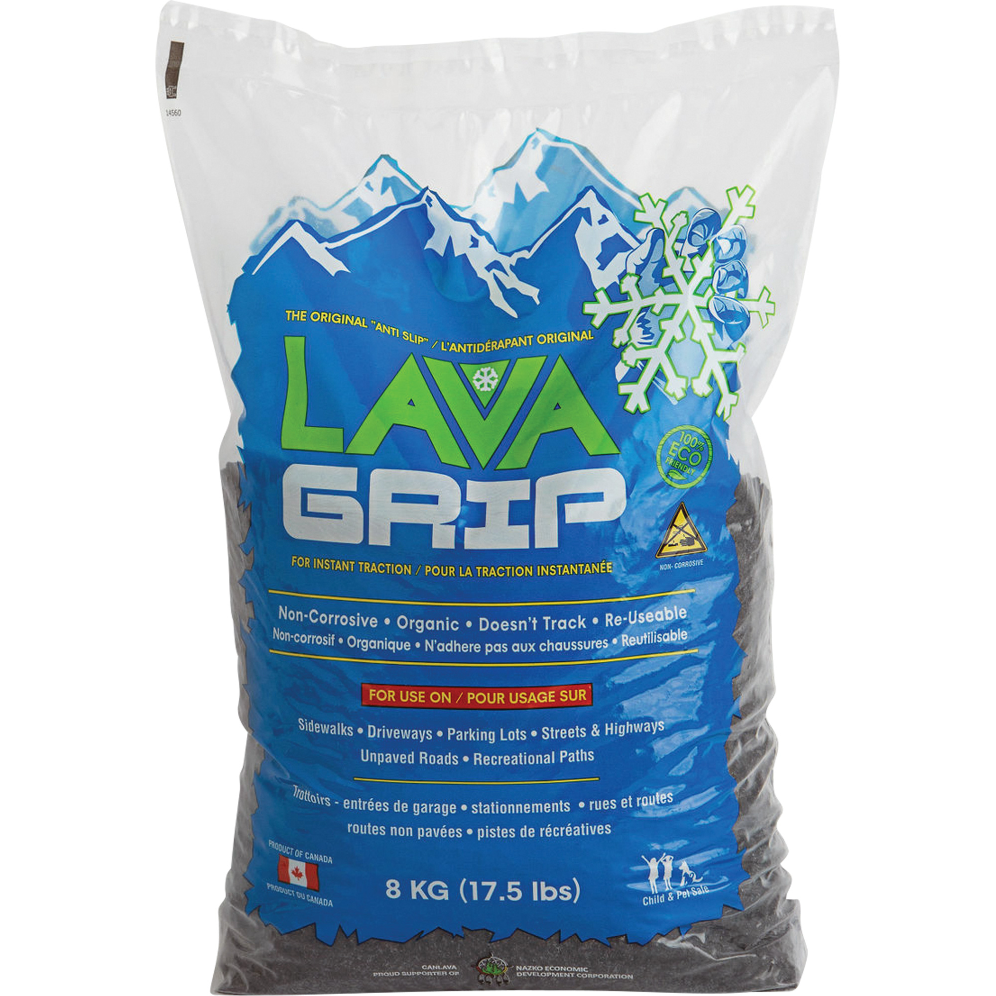 Aide à la traction LavaGrip, Taille du conteneur 17,6 lb (8 kg), Sac