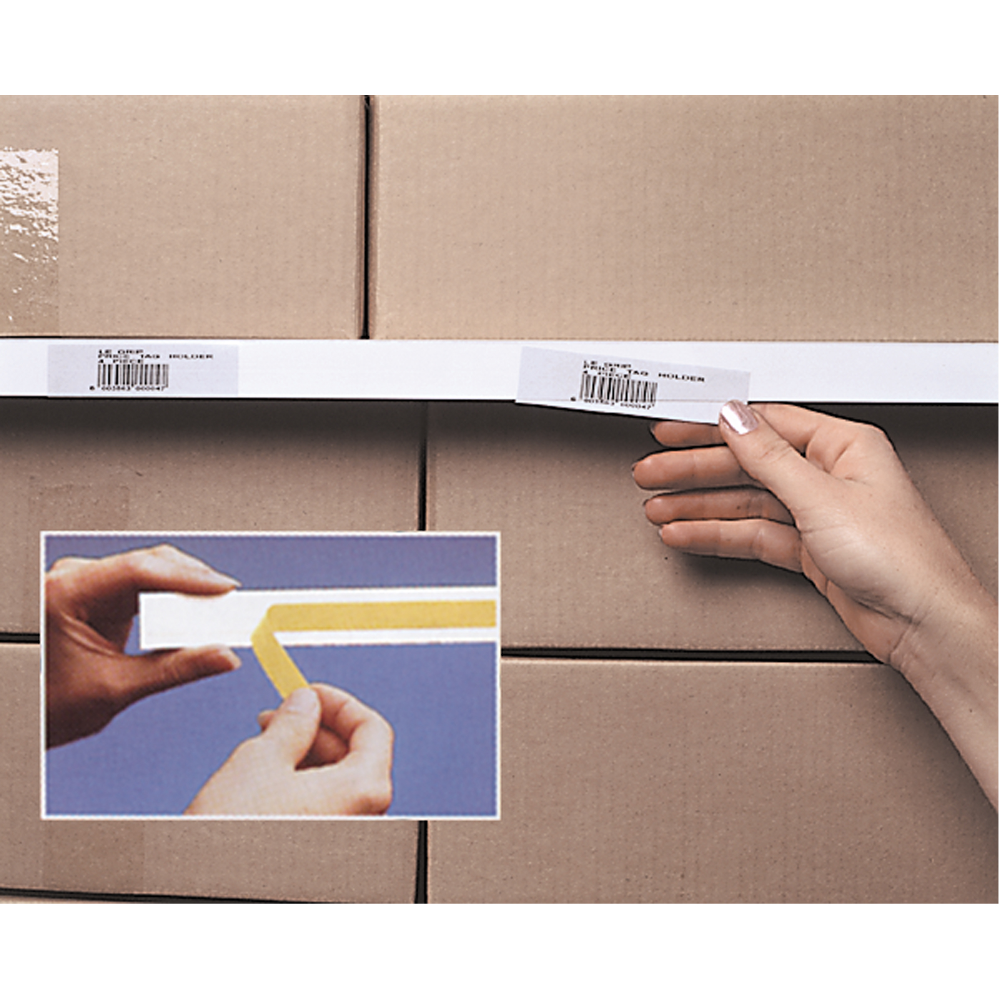 Système de porte-étiquettes Slip StripMC, Autocollant, 36" lo x 1" la