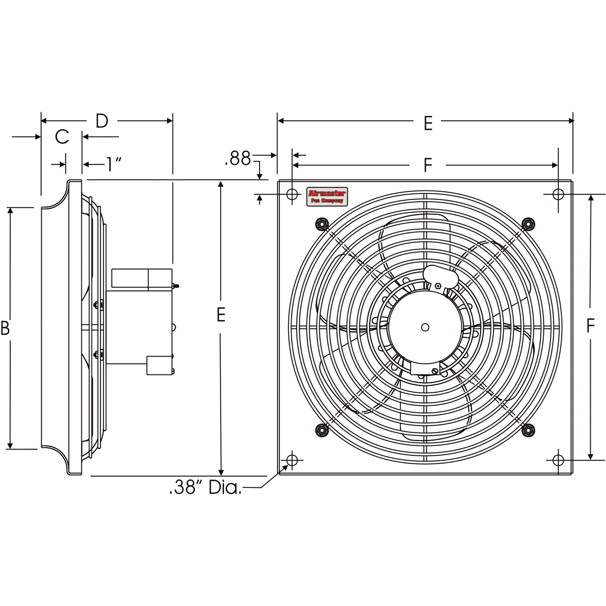 Ventilateurs muraux d'usage général, Commercial, 2 vitesses, Diamètre de 12" – Image 2
