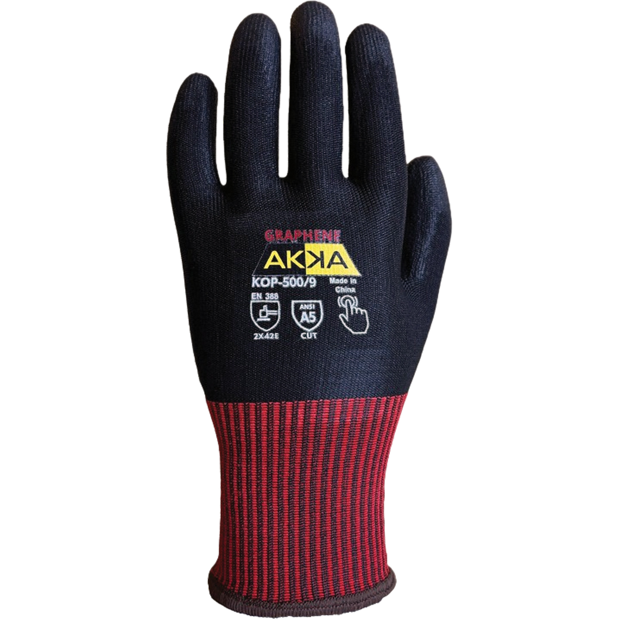 Gants de protection élevée contre la coupe KOP-500, Taille 10, Calibre 13, Revêtement Polyuréthane, Enveloppe en Nylon/PEHP/Spandex/Graphène, ASTM ANSI niveau A5/EN 388 niveau E