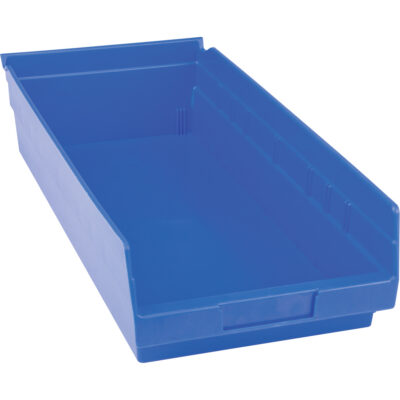 Bacs pour tablette en plastique, 8-3/8" la x 4" H x 17-7/8" p, Bleu, Capacité 20 lb