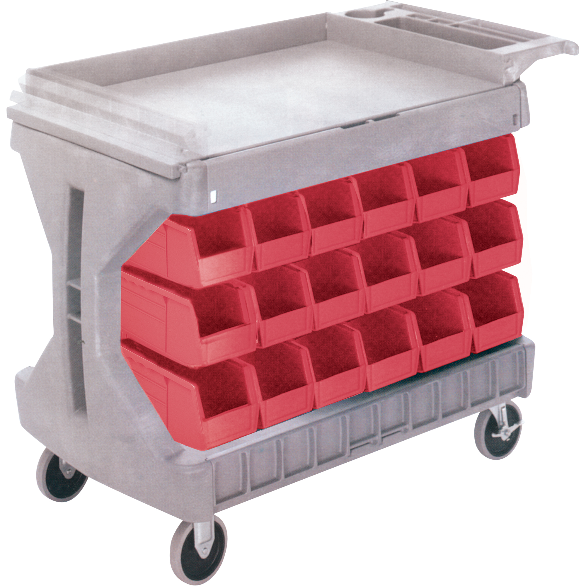 PROCART, GRAND A/36 BACS BLEU #CB099, À deux côtés, 36 bacs, 45-5/18" la x 24" p x 34-3/4" h