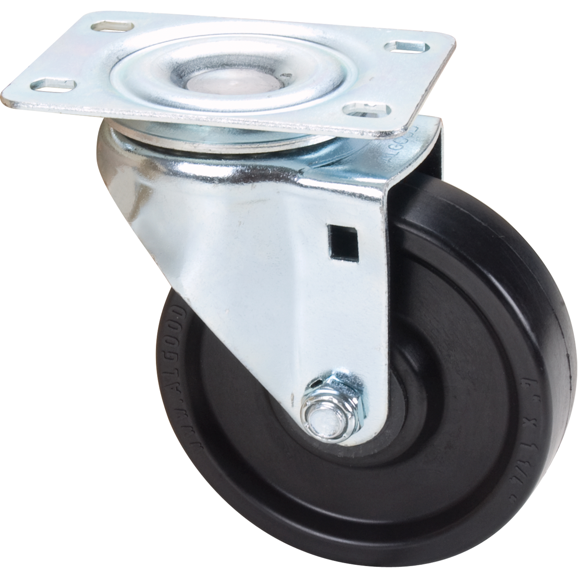 Roulette à usage général, Fixe, 3" (76 mm), Acier, 300 lb (136 kg)