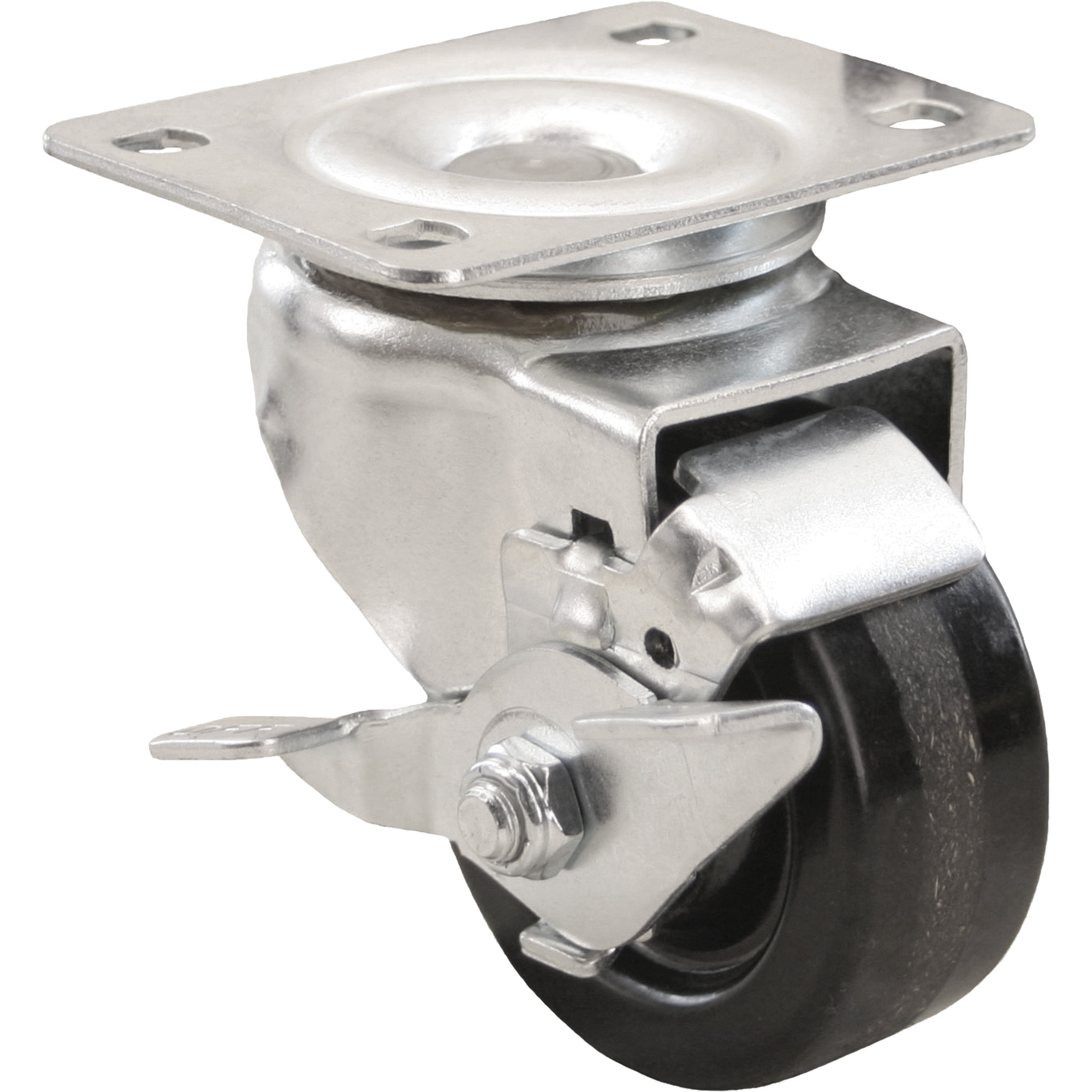 Roulette à usage général, Pivotant avec frein, 3" (76 mm), Phénolique, 400 lb (181 kg)