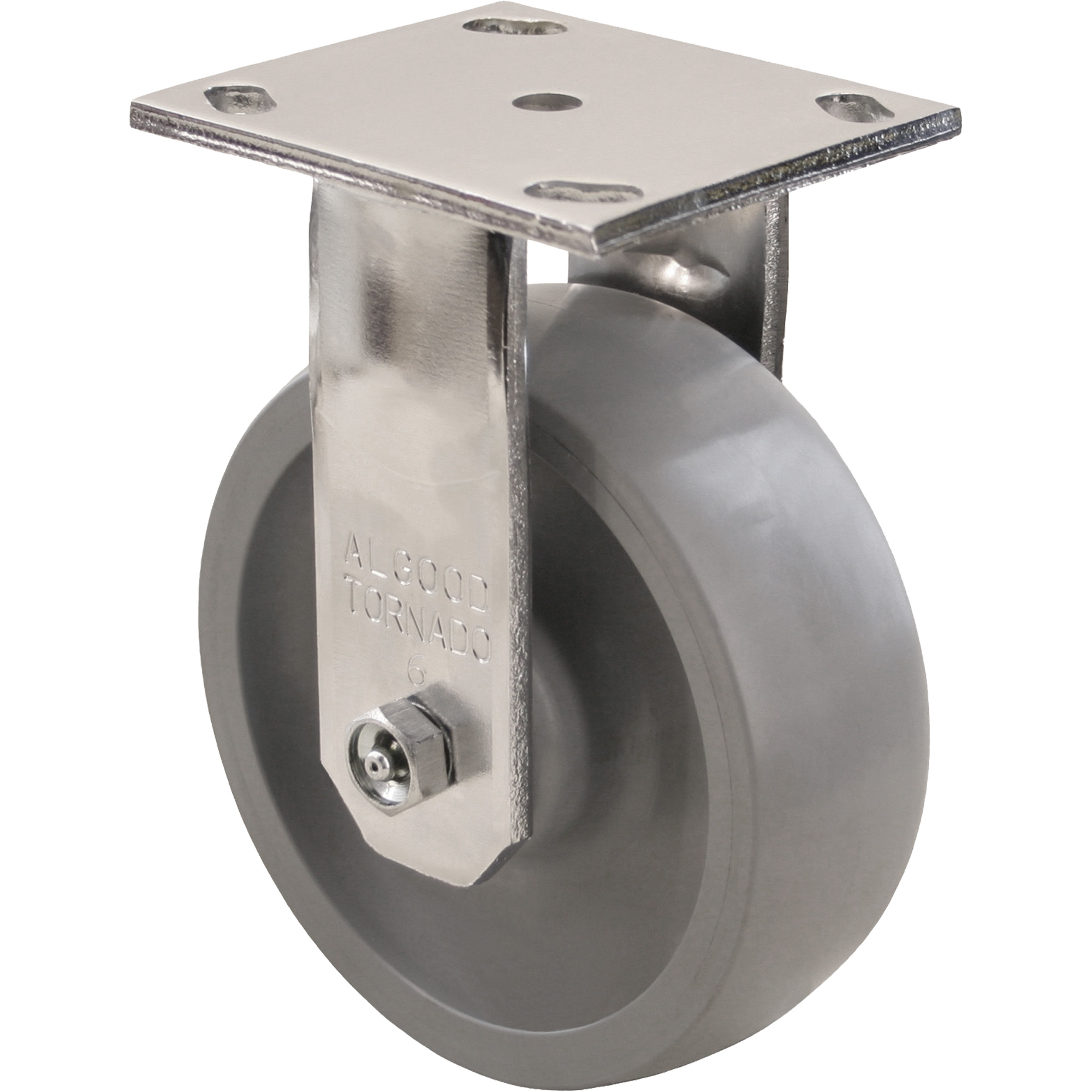 Roulette Max9MC, Fixe avec frein, 5" (127 mm), Gris-WOW EnvirothaneMC, 1000 lb (453,6 kg)