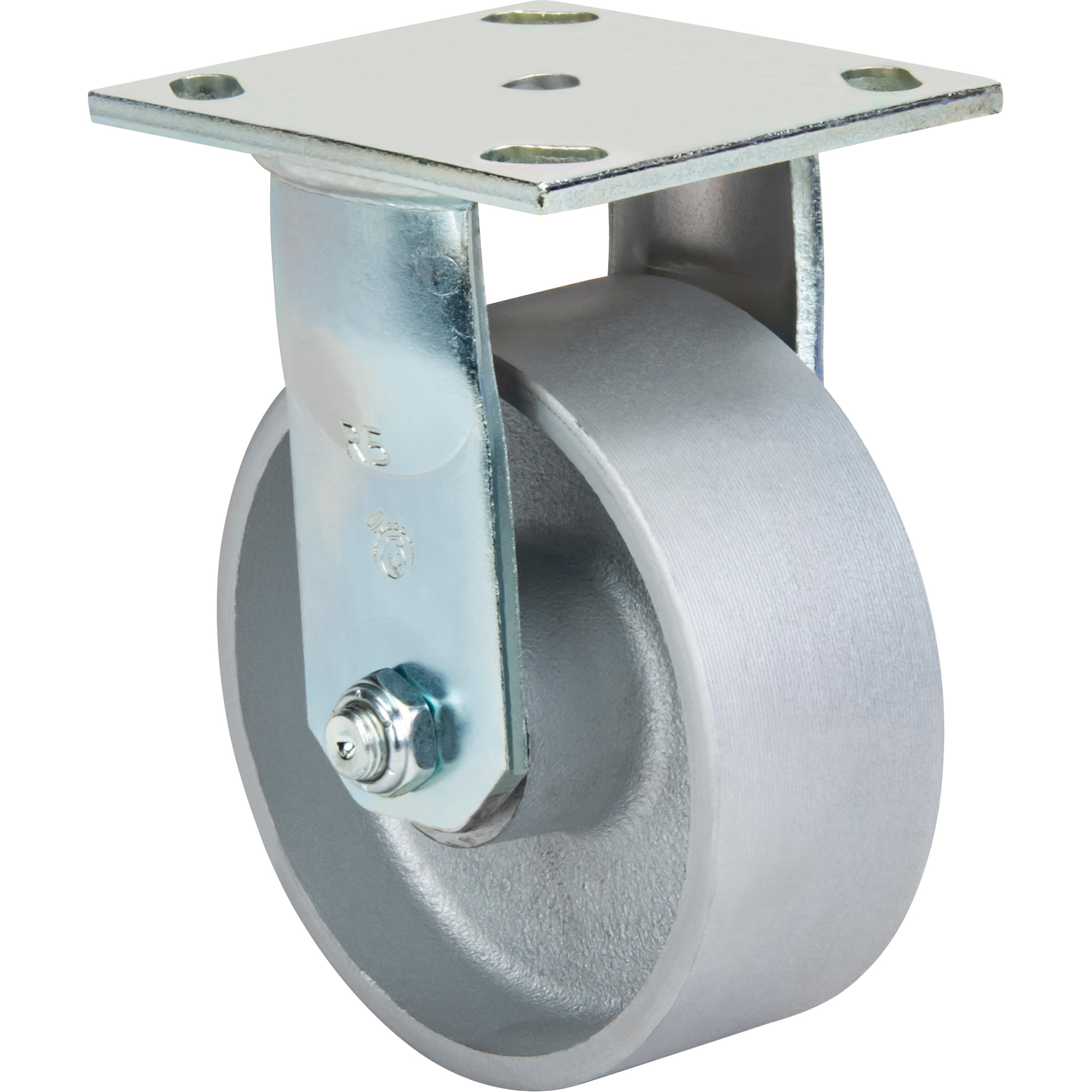 Roulettes robustes EMaxx à cheville, Fixe, 5" (127 mm), Acier, 1000 lb (453,6 kg)