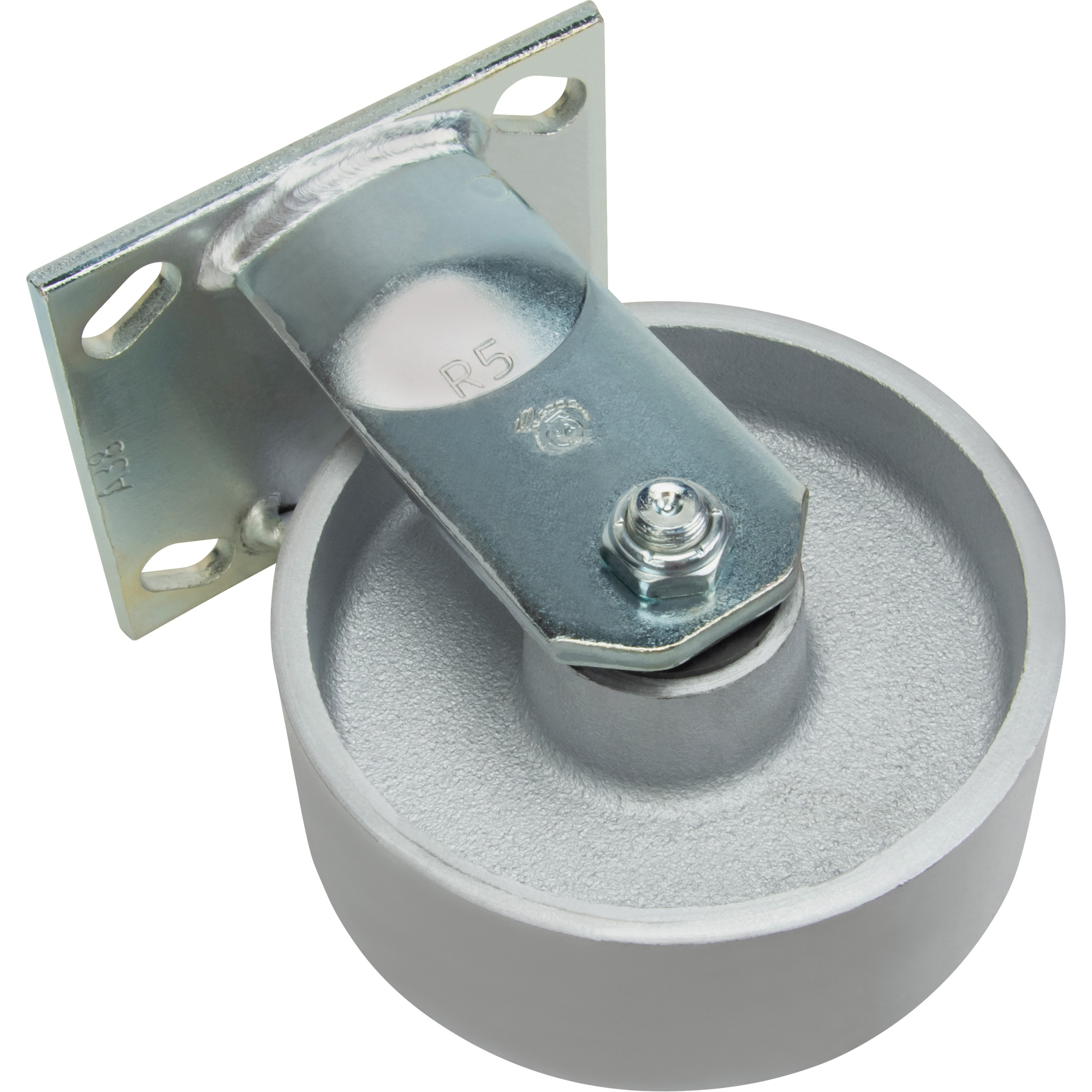 Roulettes robustes EMaxx à cheville, Fixe, 5" (127 mm), Acier, 1000 lb (453,6 kg) – Image 2