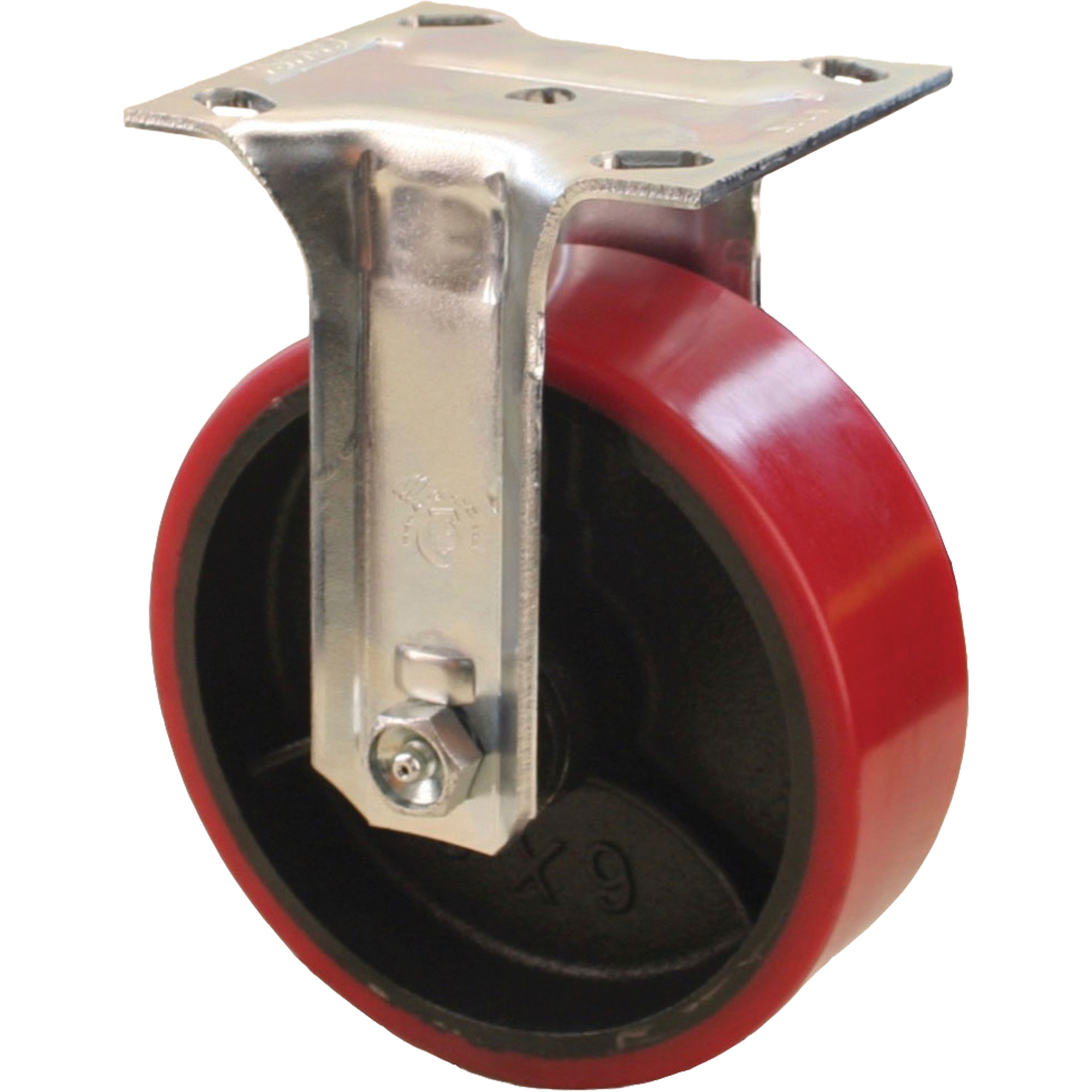 Roulettes robustes EMaxx à cheville, Fixe, 6" (152,4 mm), Uréthane moulé, 1200 lb (544,3 kg)