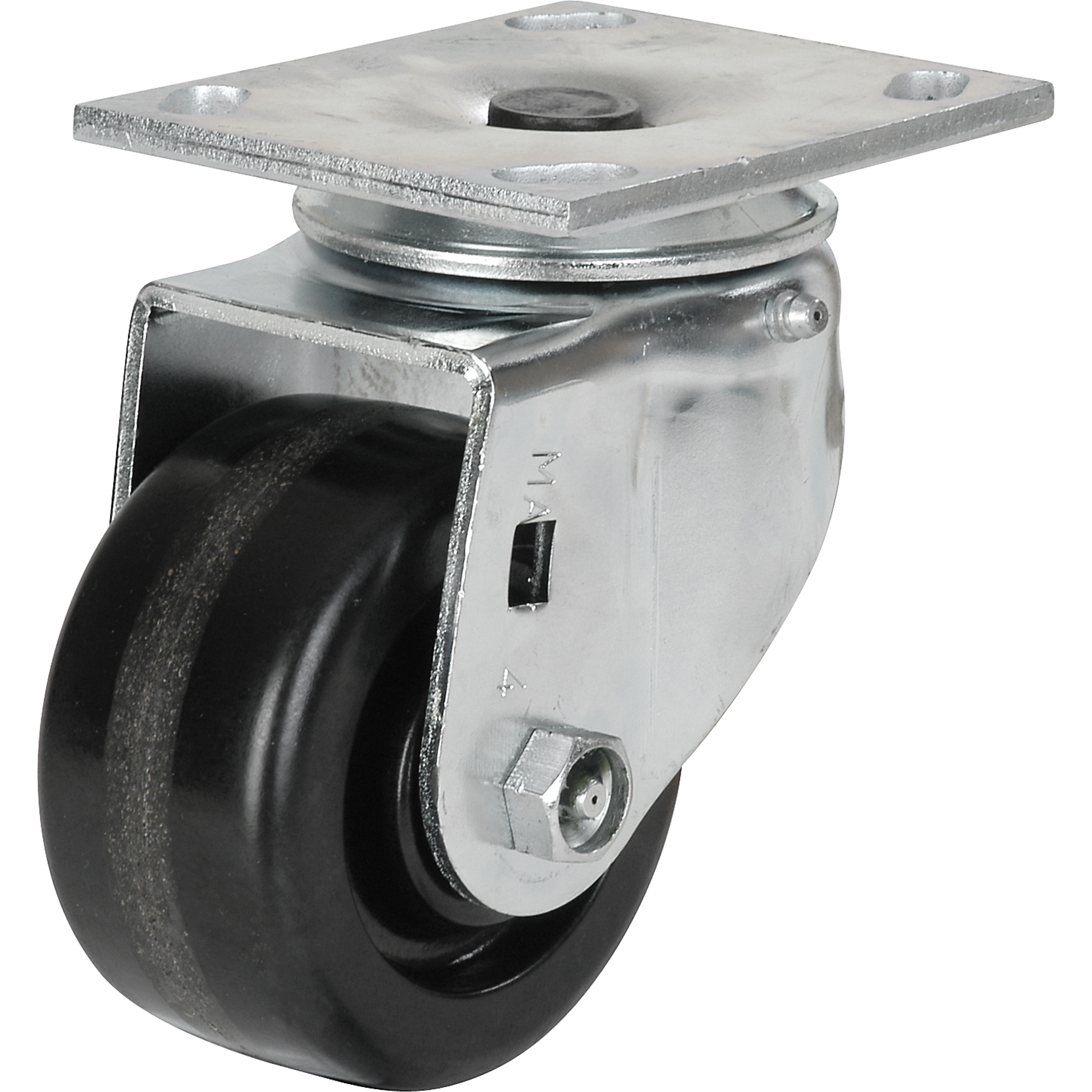 Roulettes robustes EMaxx à cheville, Pivotant, 4" (101,6 mm), Phénolique, 800 lb (363 kg)