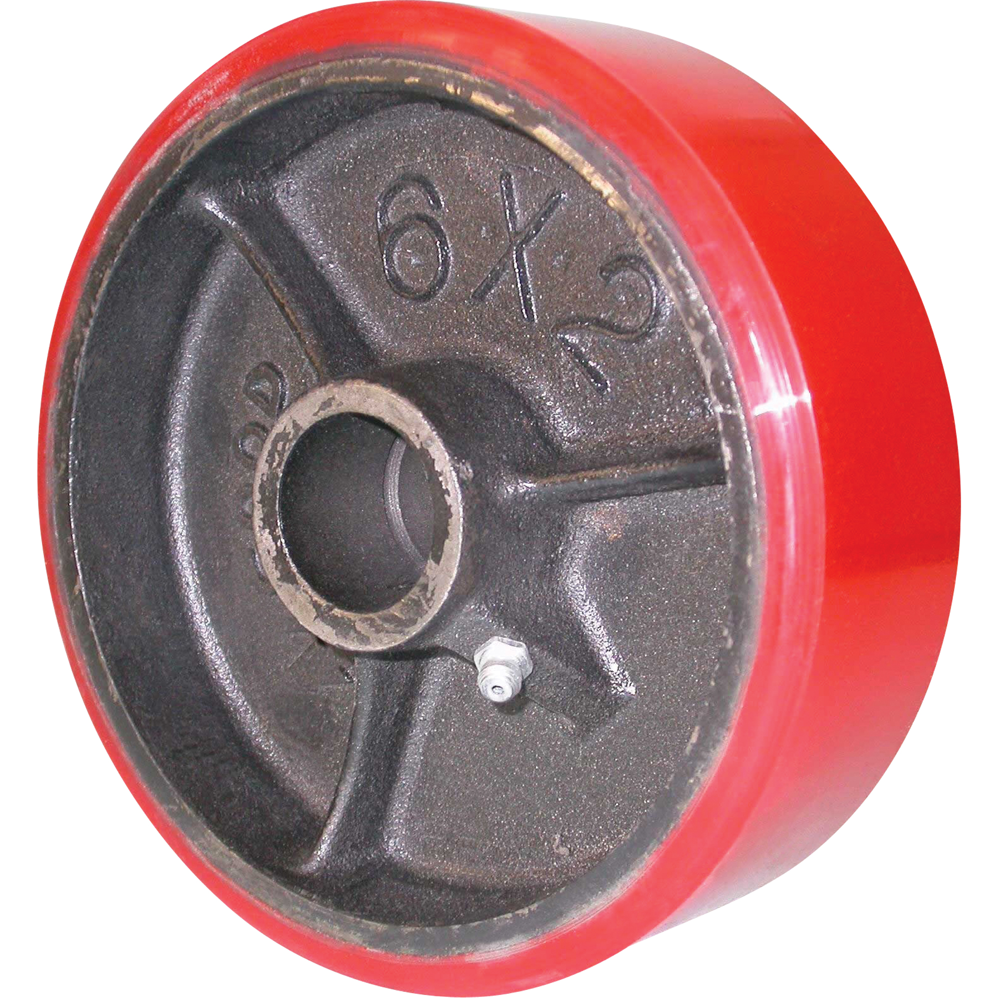 Roulettes robustes EMaxx à cheville, Pivotant avec frein, 5" (127 mm), Uréthane moulé, 1200 lb (544,3 kg)