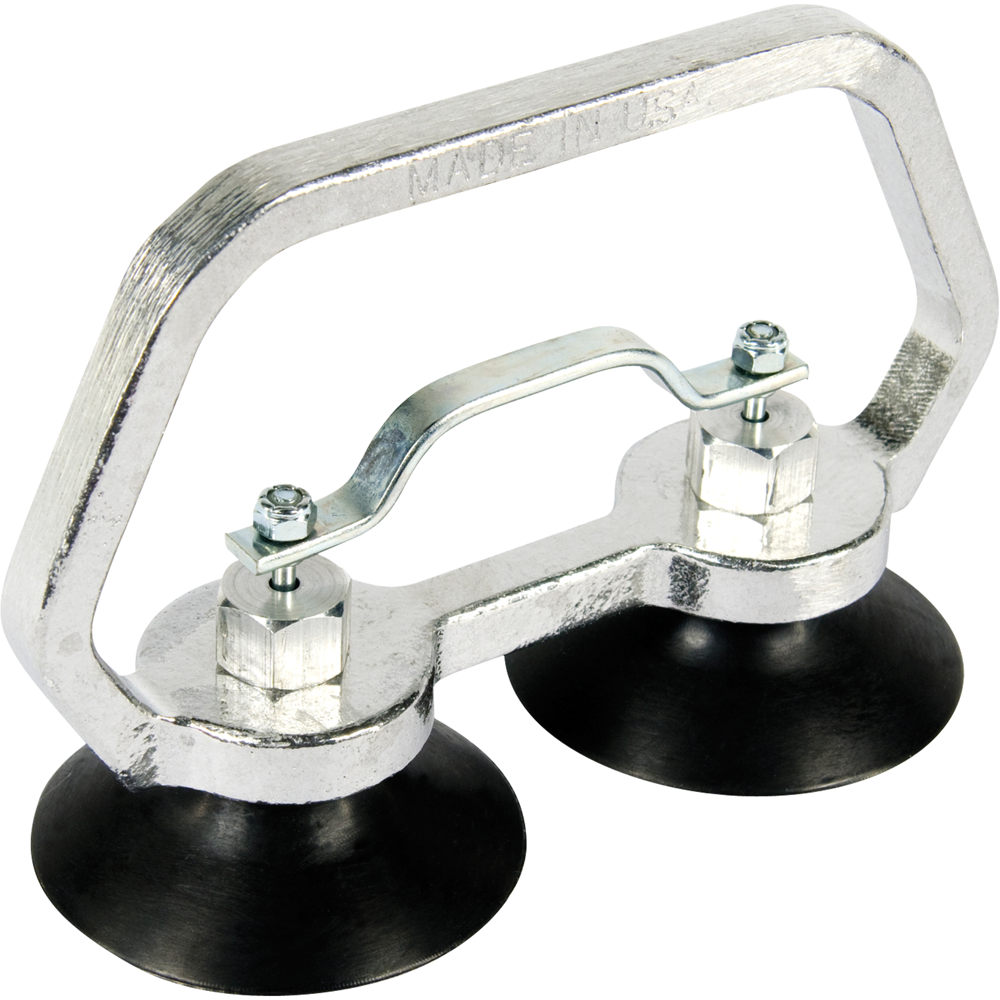 Appareils à ventouses - Ventouse double industrielle, 30 lb Capacité, 3", Barre à tirer, 7" Longueur de la manche