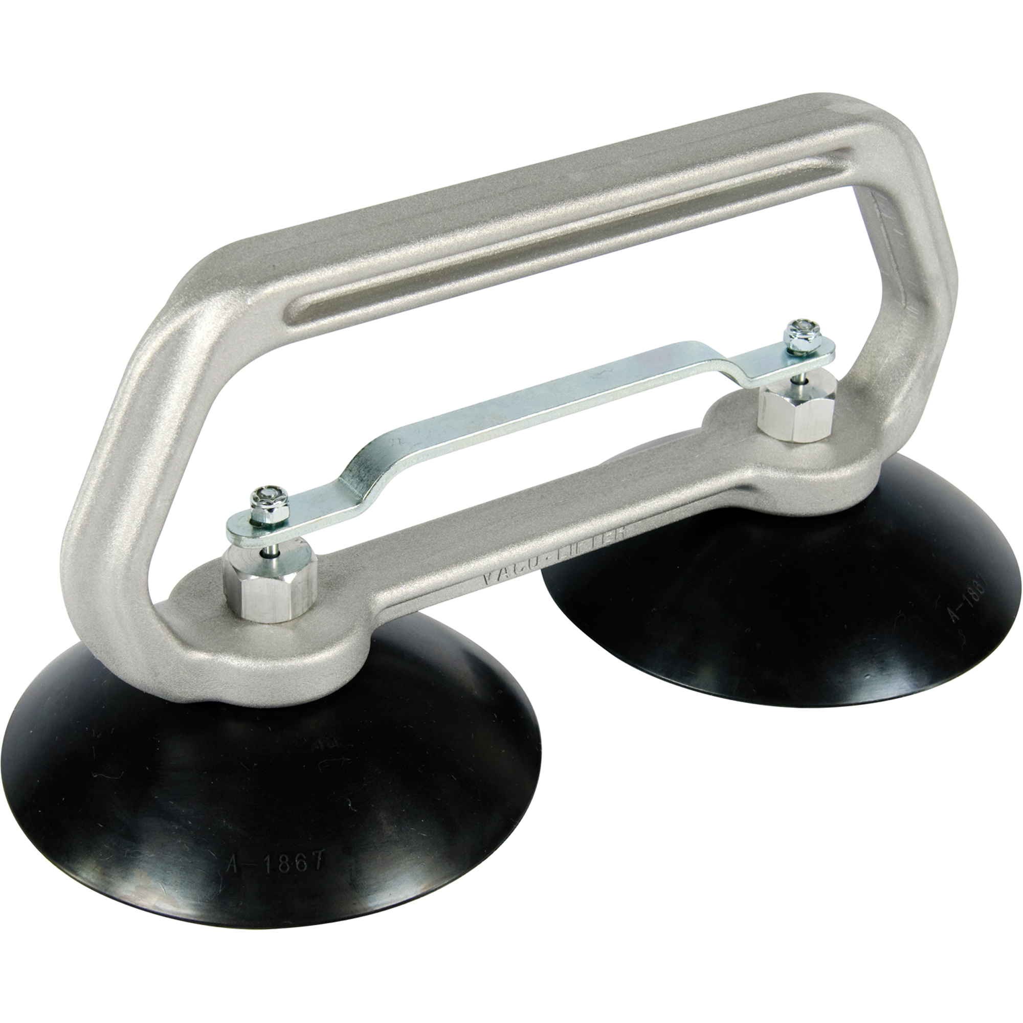 Appareils à ventouses - Ventouse double industrielle, 75 lb Capacité, 5", Barre à tirer, 10" Longueur de la manche