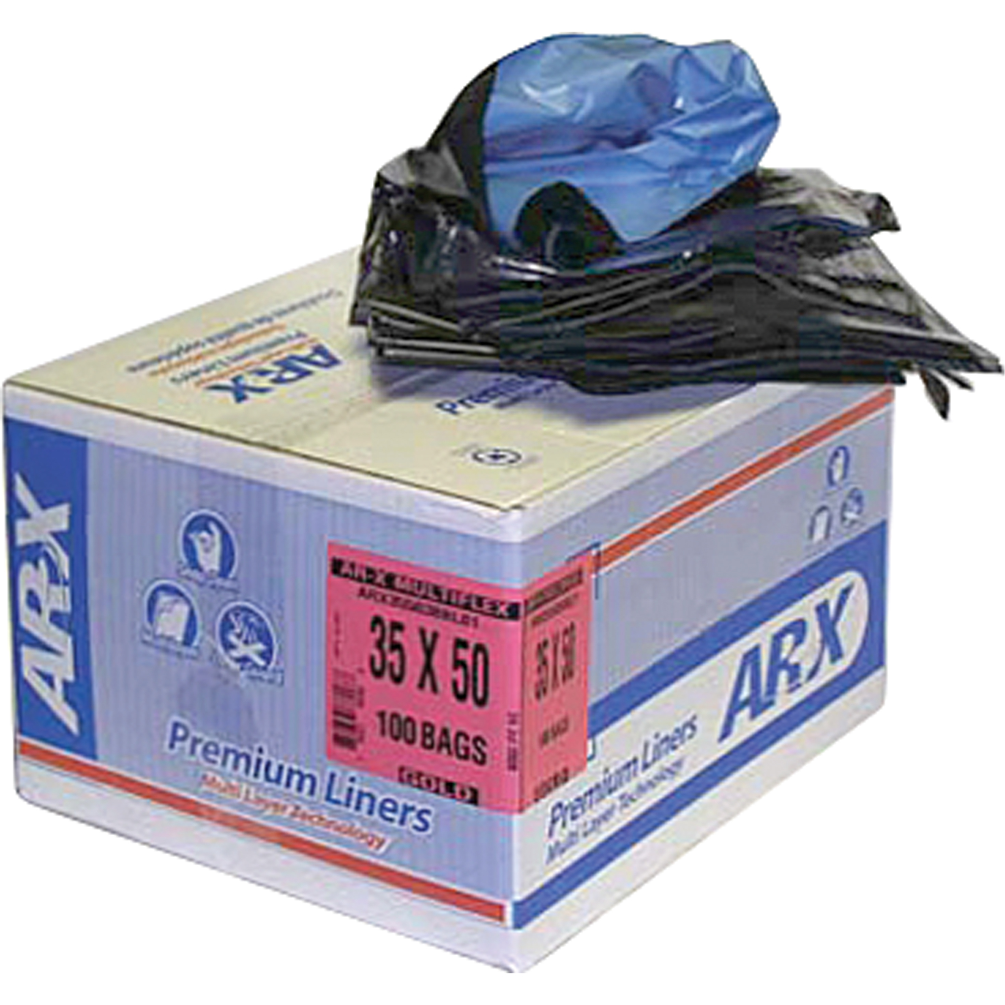 Sacs Premium, 2T-Fort, 26" la x 36" lo, Noir, Capacité 64,35 L (17 gal.)