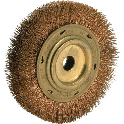 Brosse à fils crêpés pour outils électriques, 6" dia., Arbre 5/8"
