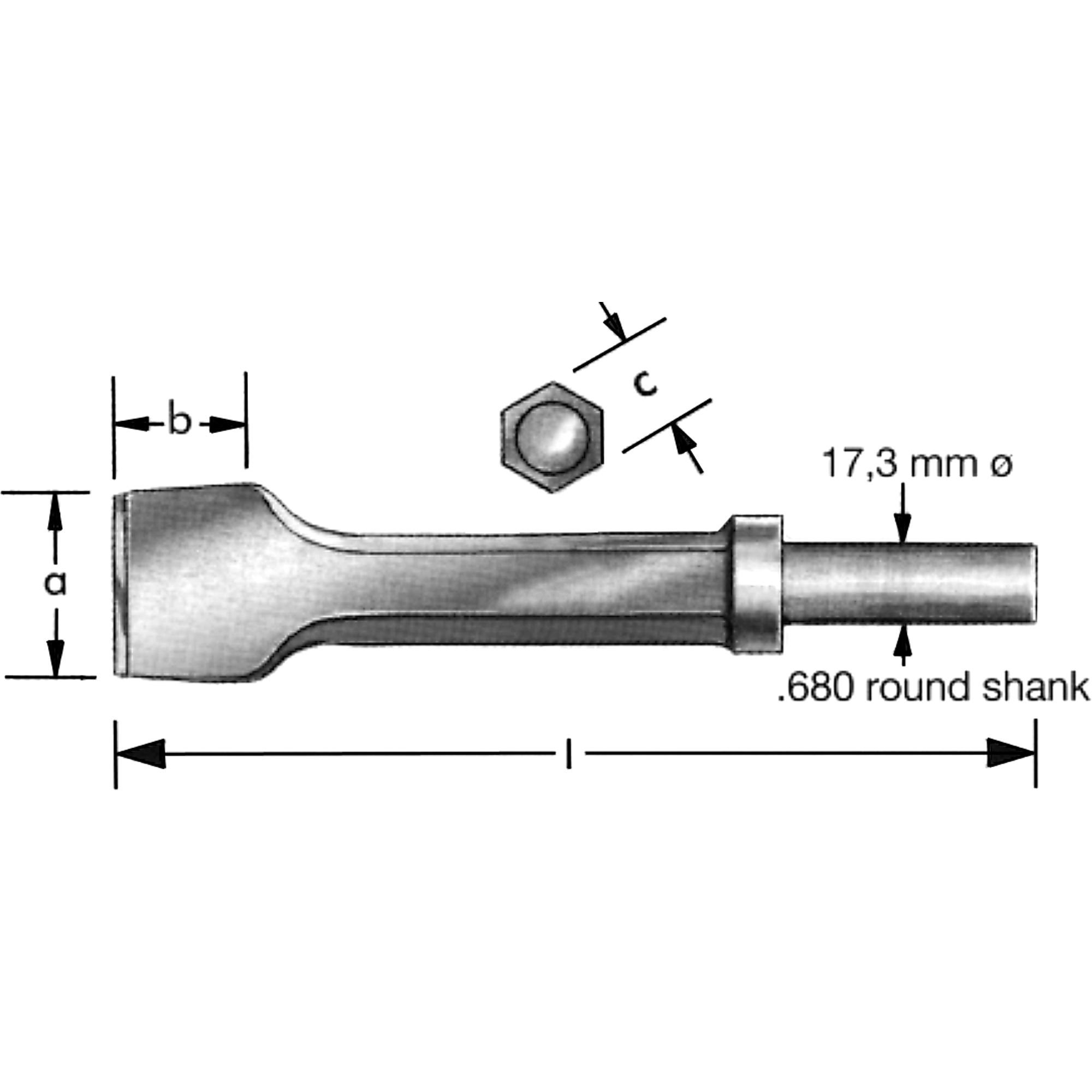Burin pneumatique a/collier de rétention