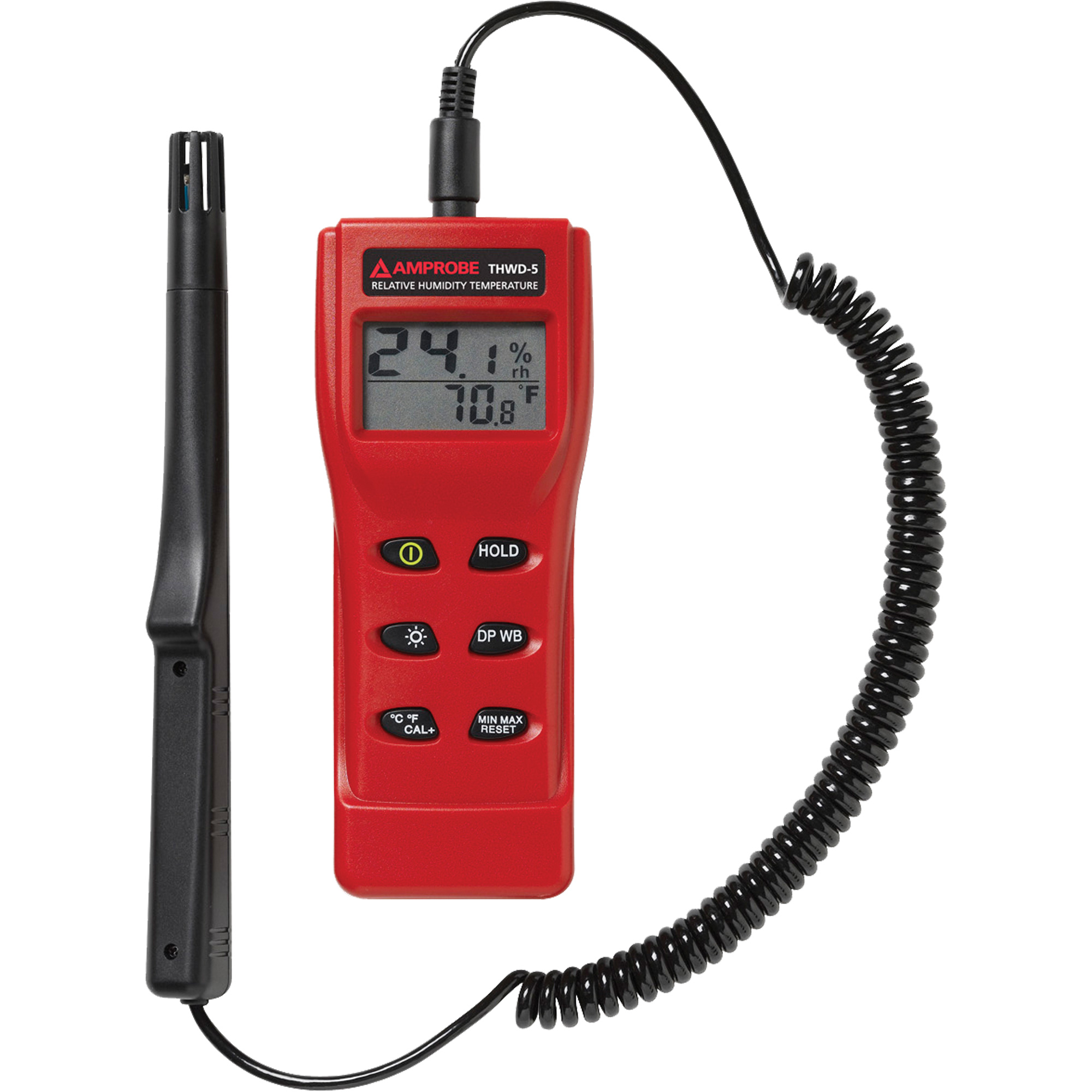 Appareil de mesure de l'humidité relative et de la température THWD-5, 0,0% - 100% RH, 14°- 140° F ( -10° - 60° C )