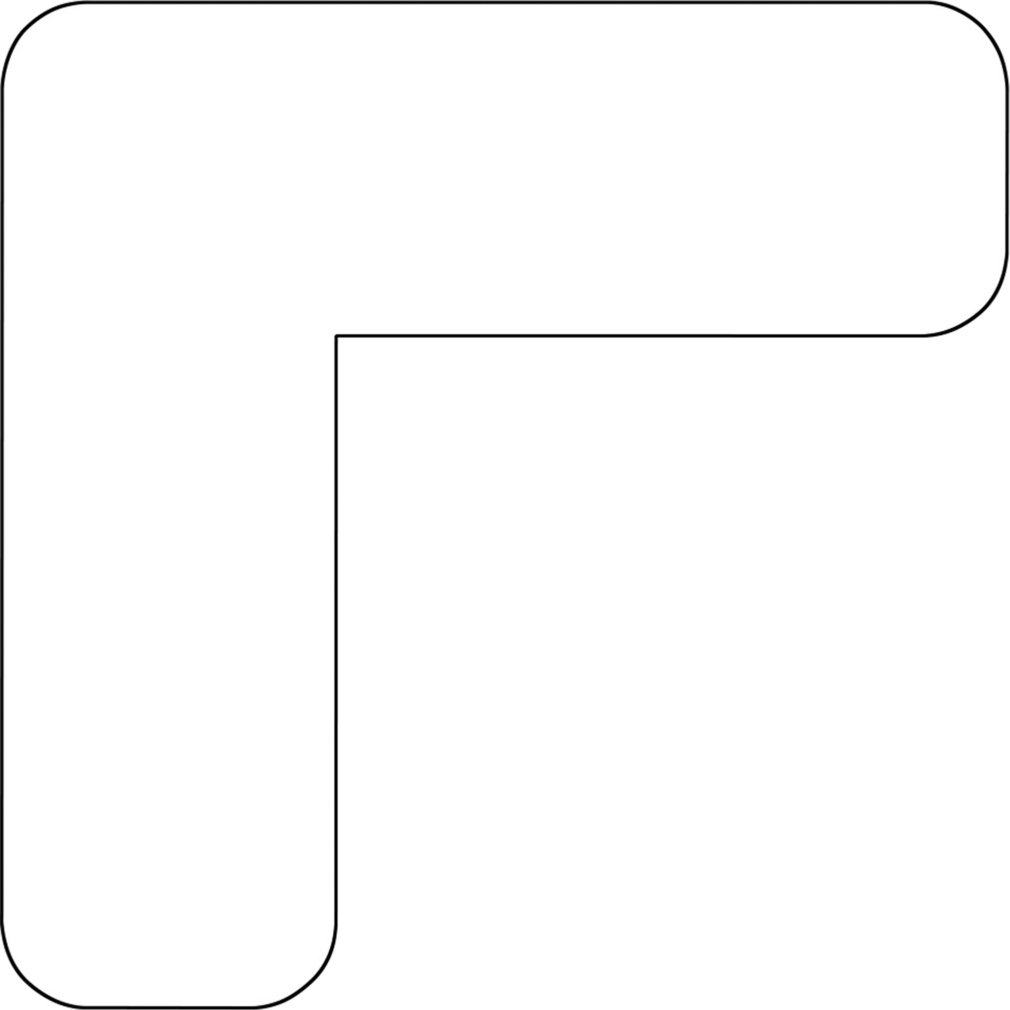 Angle 90 degrés Durastripe Xtreme pour coins ronds, L, 4" lo x 4" la, Blanc, Vinyle