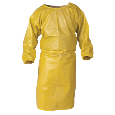Blouse de protection contre la vaporisation de produits chimiques A70 KLEENGUARDMC, Polypropylène, Jaune, 34" la x 44" lo