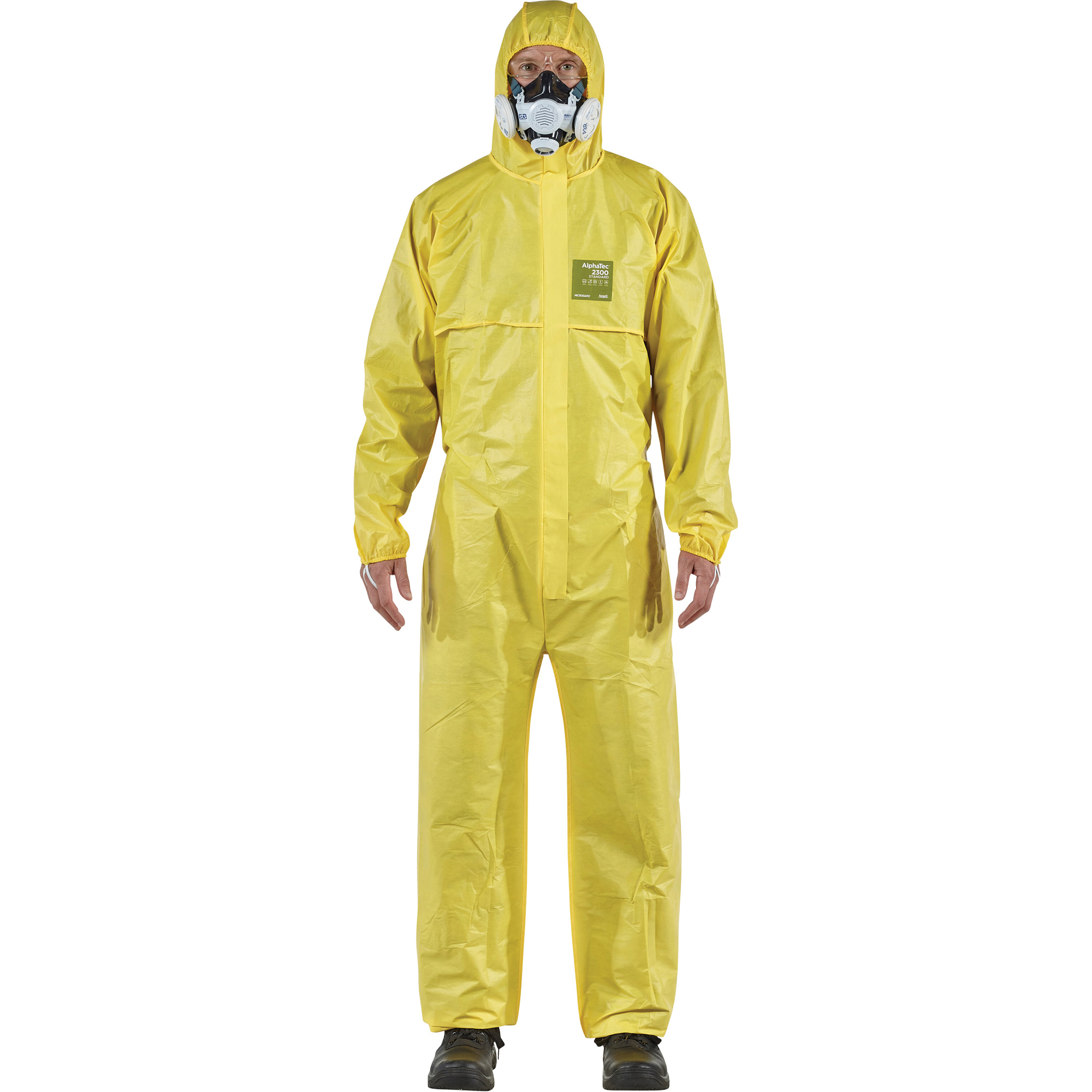 Combinaison AlphaTecMD 2300 STANDARD à coutures bordées, modèle 147, 4T-Grand, Jaune, Enduit de polyéthylène/Polypropylène