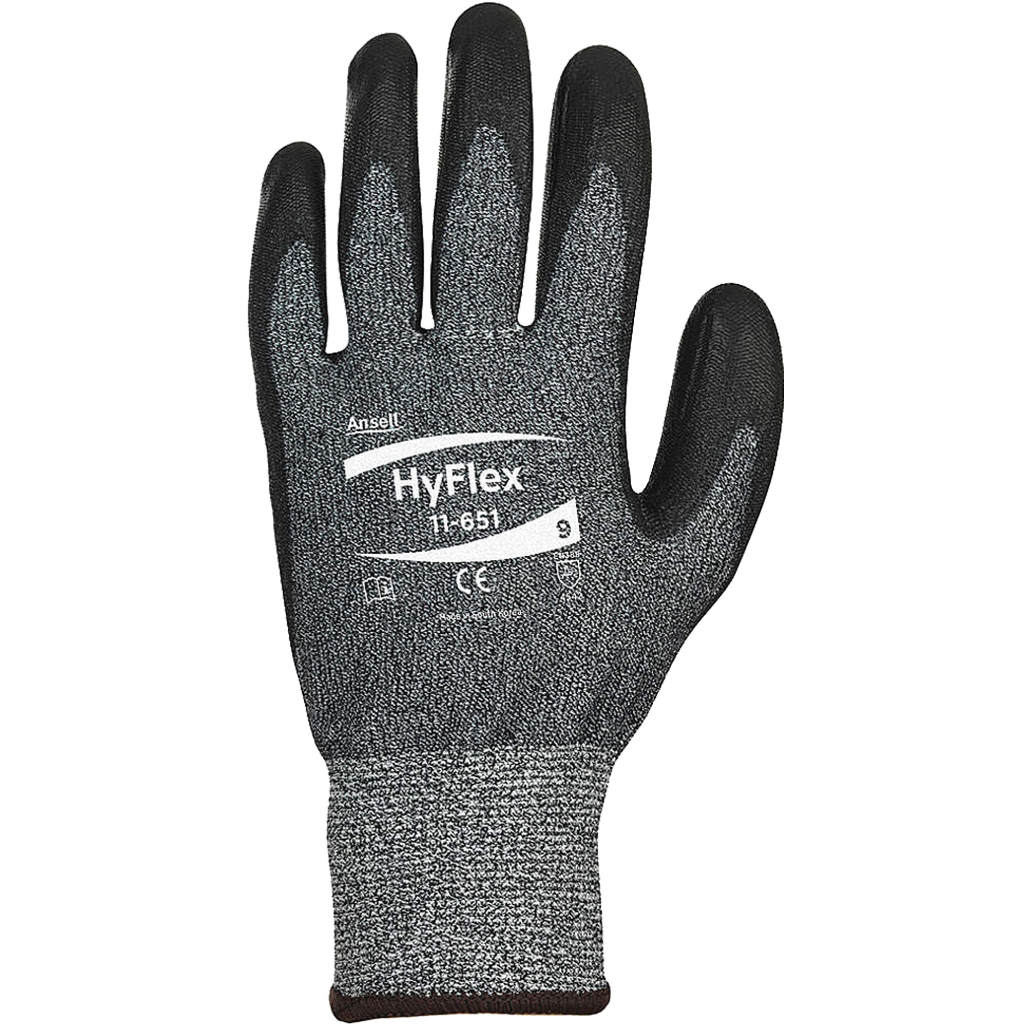 Gants à paume enduite HyFlexMD 11-651, Taille 6, Calibre 13, Revêtement Polyuréthane, Enveloppe en Polyéthylène, ASTM ANSI niveau A4/ASTM ANSI niveau A6/EN 388 niveau C
