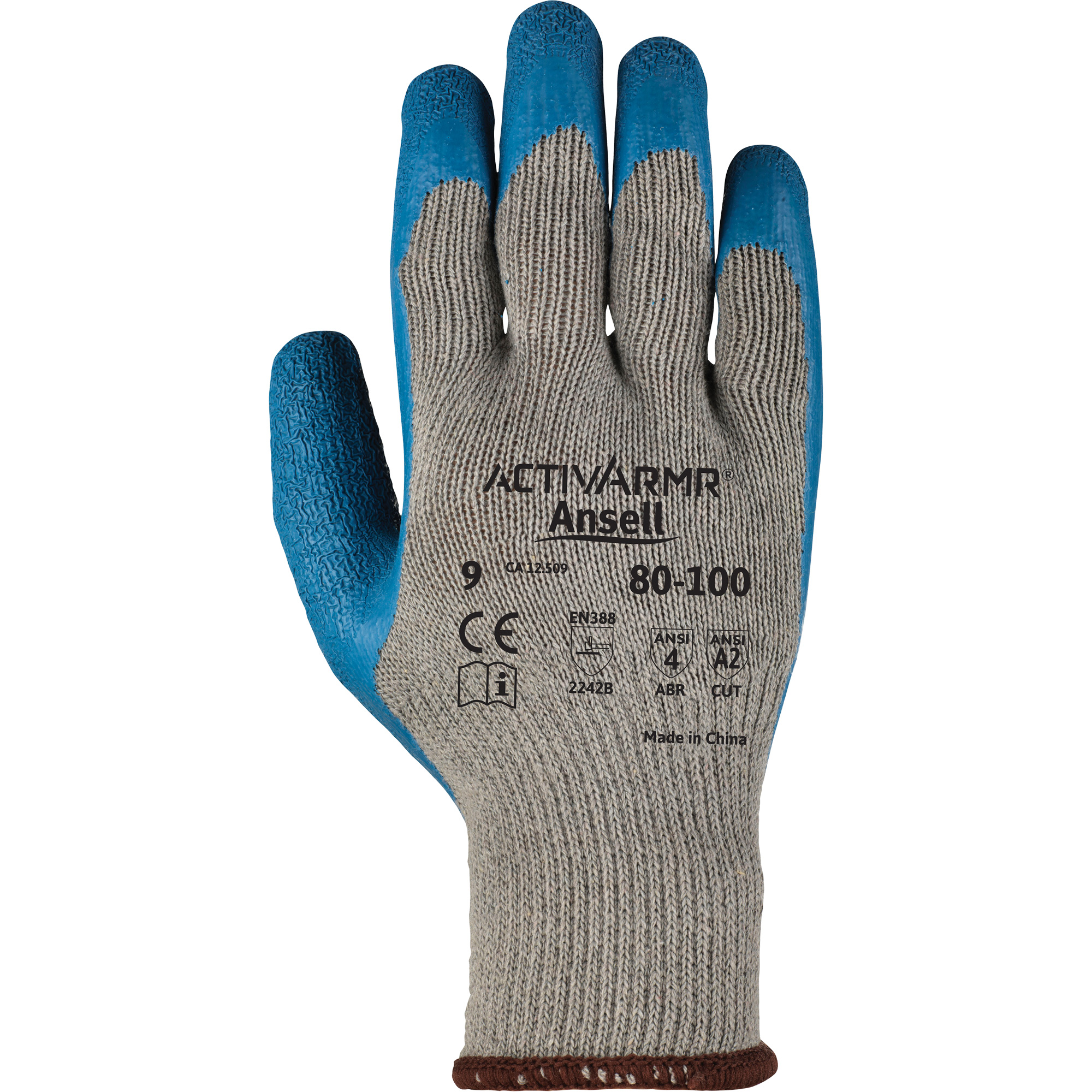 Gants ActivArmrMD 80-100, 10/T-Grand, Rêvetement Latex de caoutchouc, Calibre 10, Enveloppe en Polyester/Coton