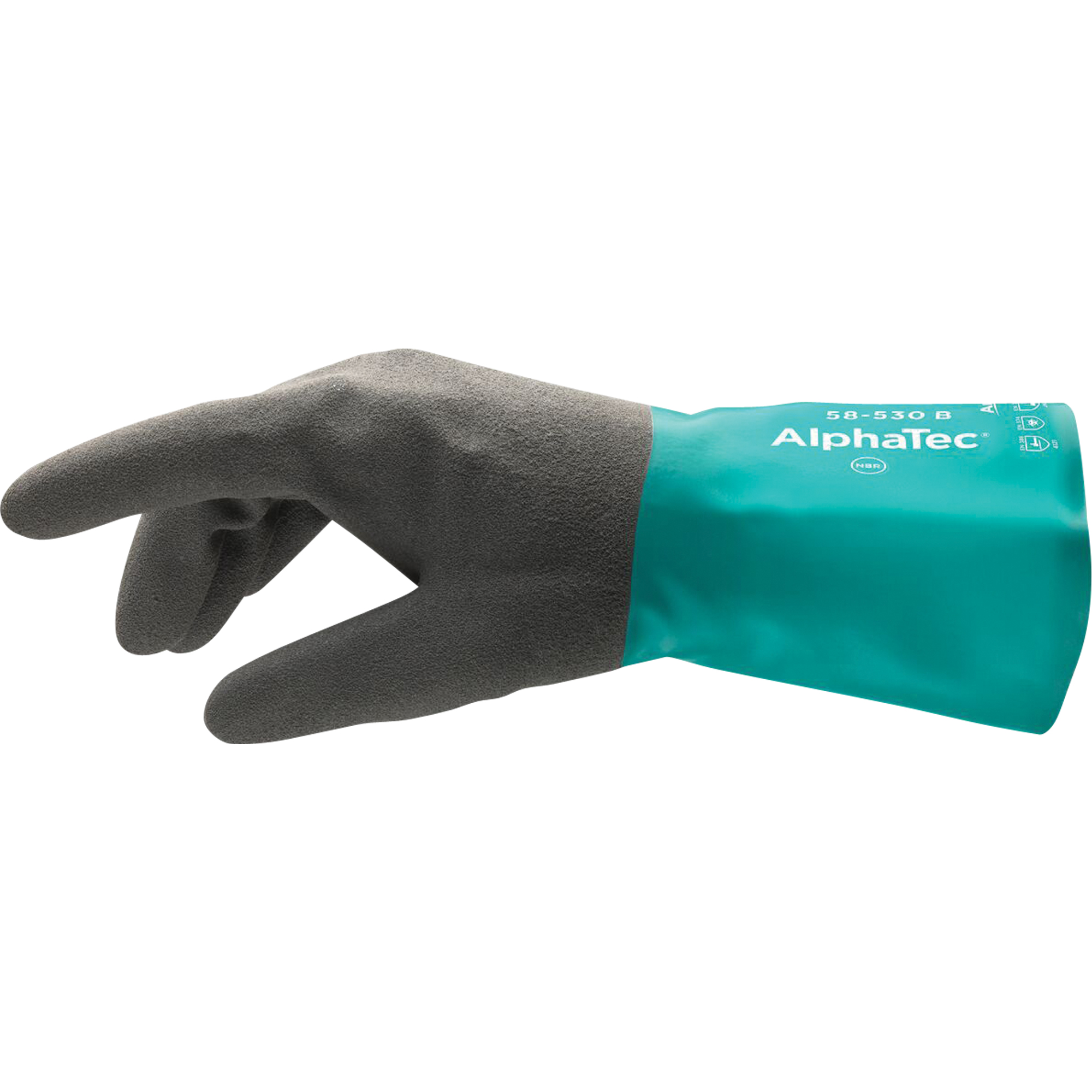 Gants AlphatecMD 58-535B, Taille Moyen/8, 14" lo, Nitrile, Doublure en Acrylique, 13 mils