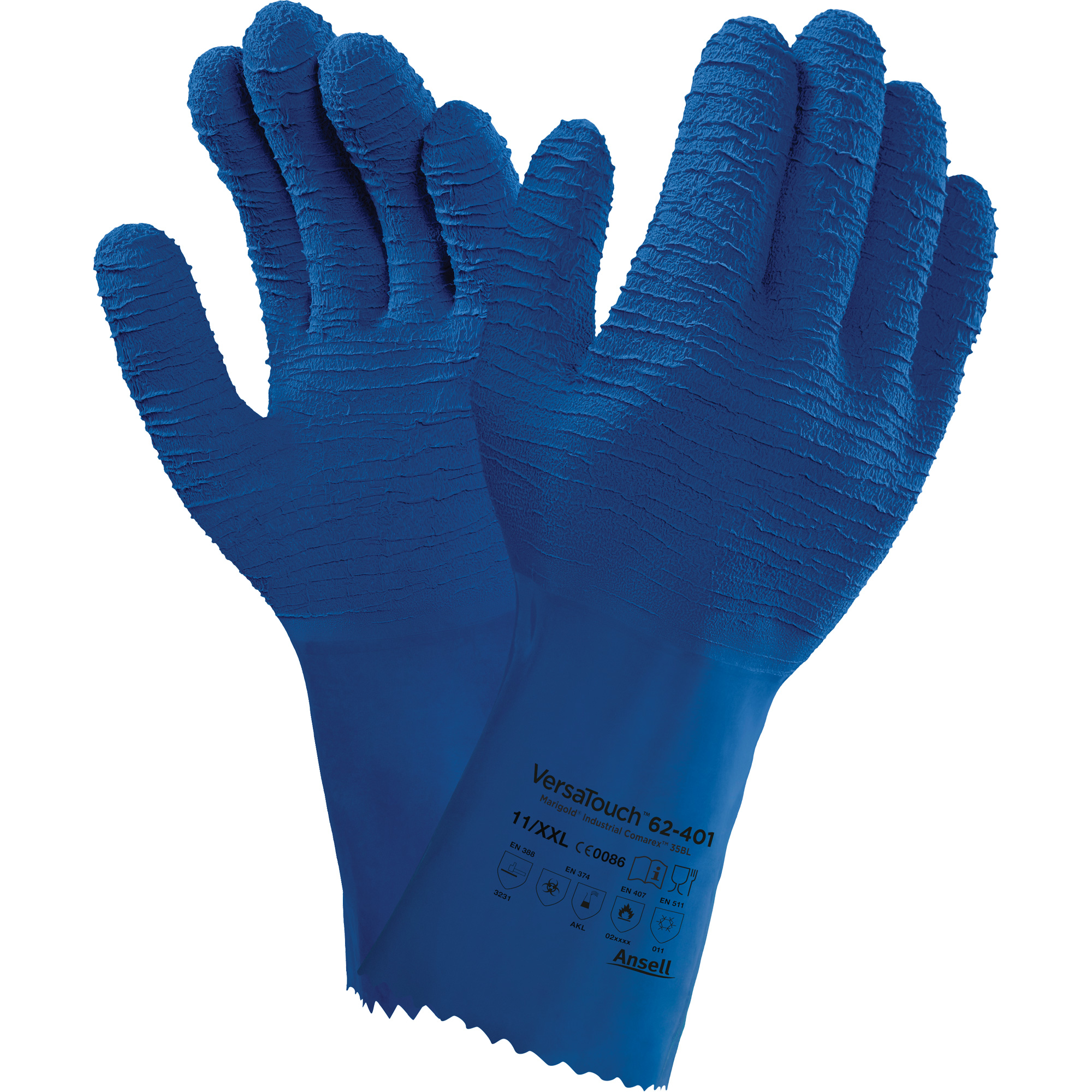 Gants AlphatecMD 62-401, Taille 10, 12,6" lo, Latex de caoutchouc, Doublure en Coton