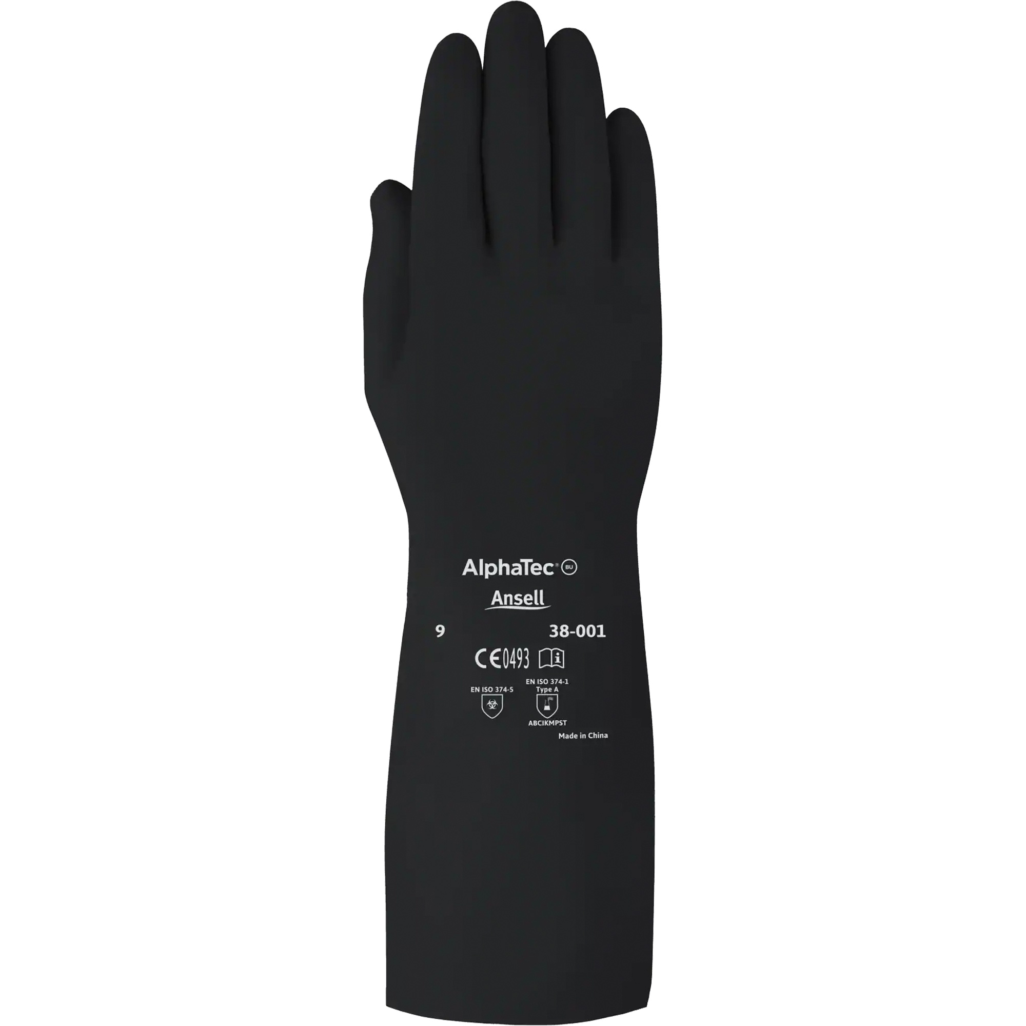 Gants d,usage moyen résistants aux produits chimiques AlphaTecMC 38001PP, Taille 9, 14" lo, Caoutchouc butyle, 14 mils