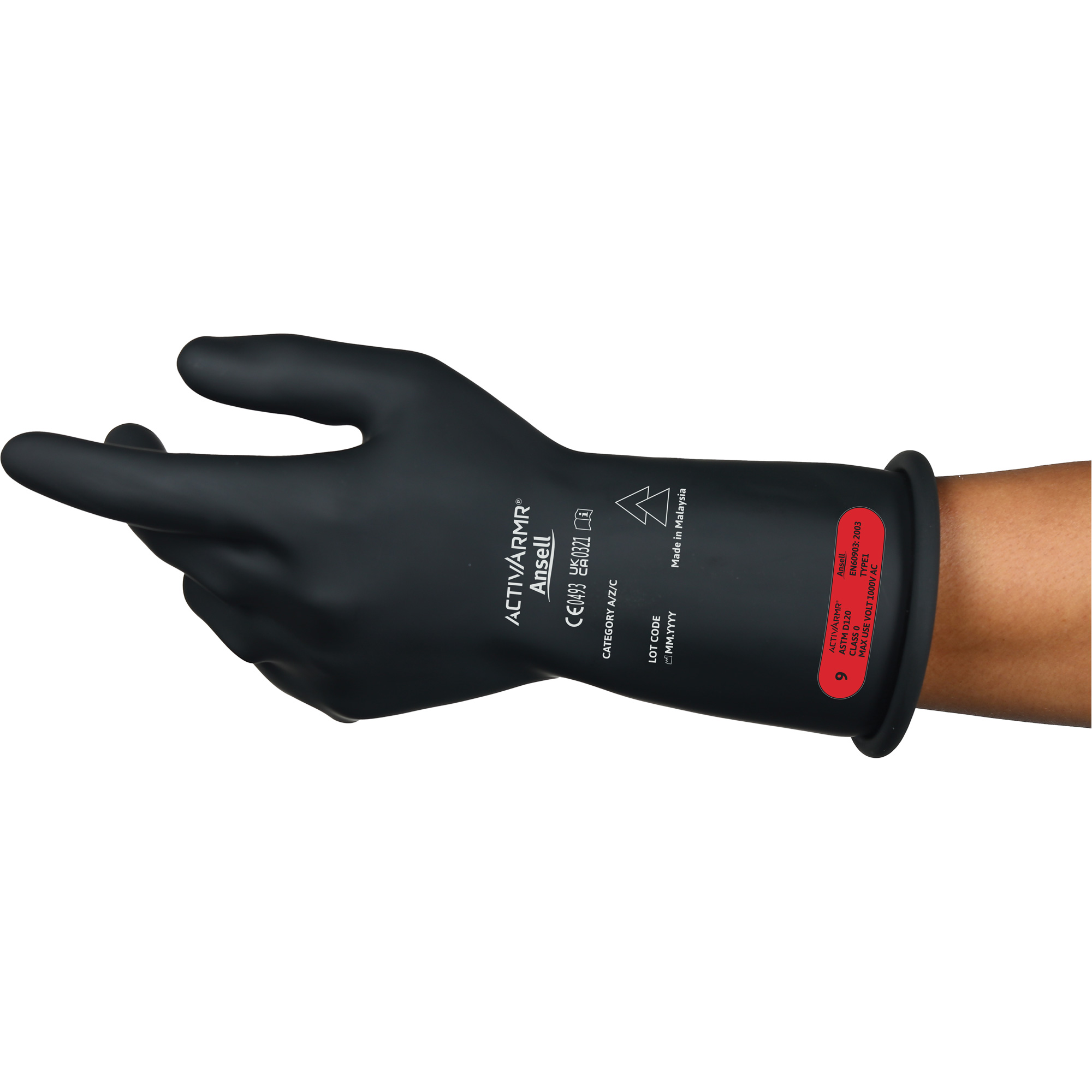 Gants électriques isolés ultra légers ActivArmrMD RIG R011BUL, ASTM classe 0, Taille 10, 11" lo