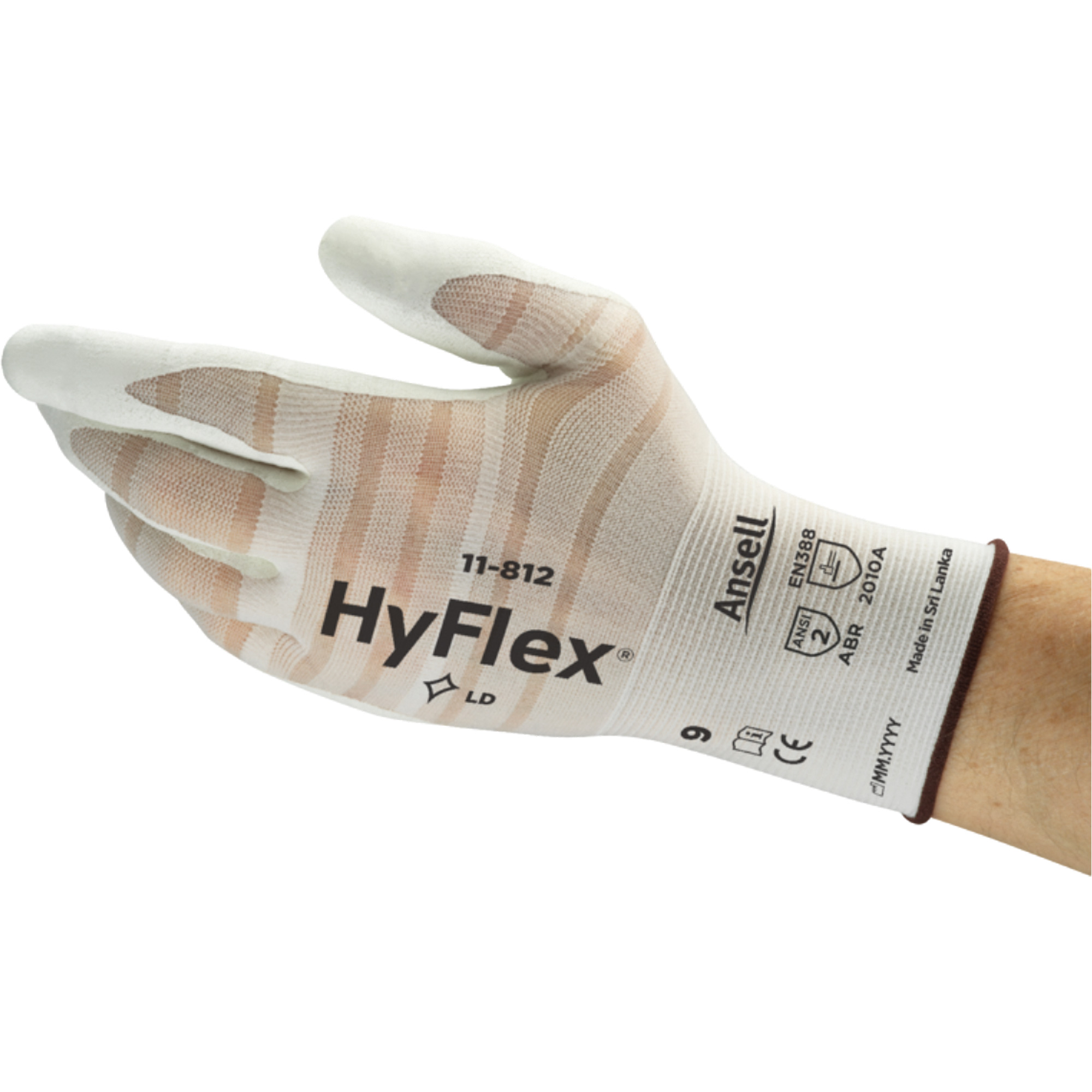 Gants HyFlexMD 11-812, 9, Rêvetement Mousse de nitrile, Calibre 18, Enveloppe en Nylon/Spand