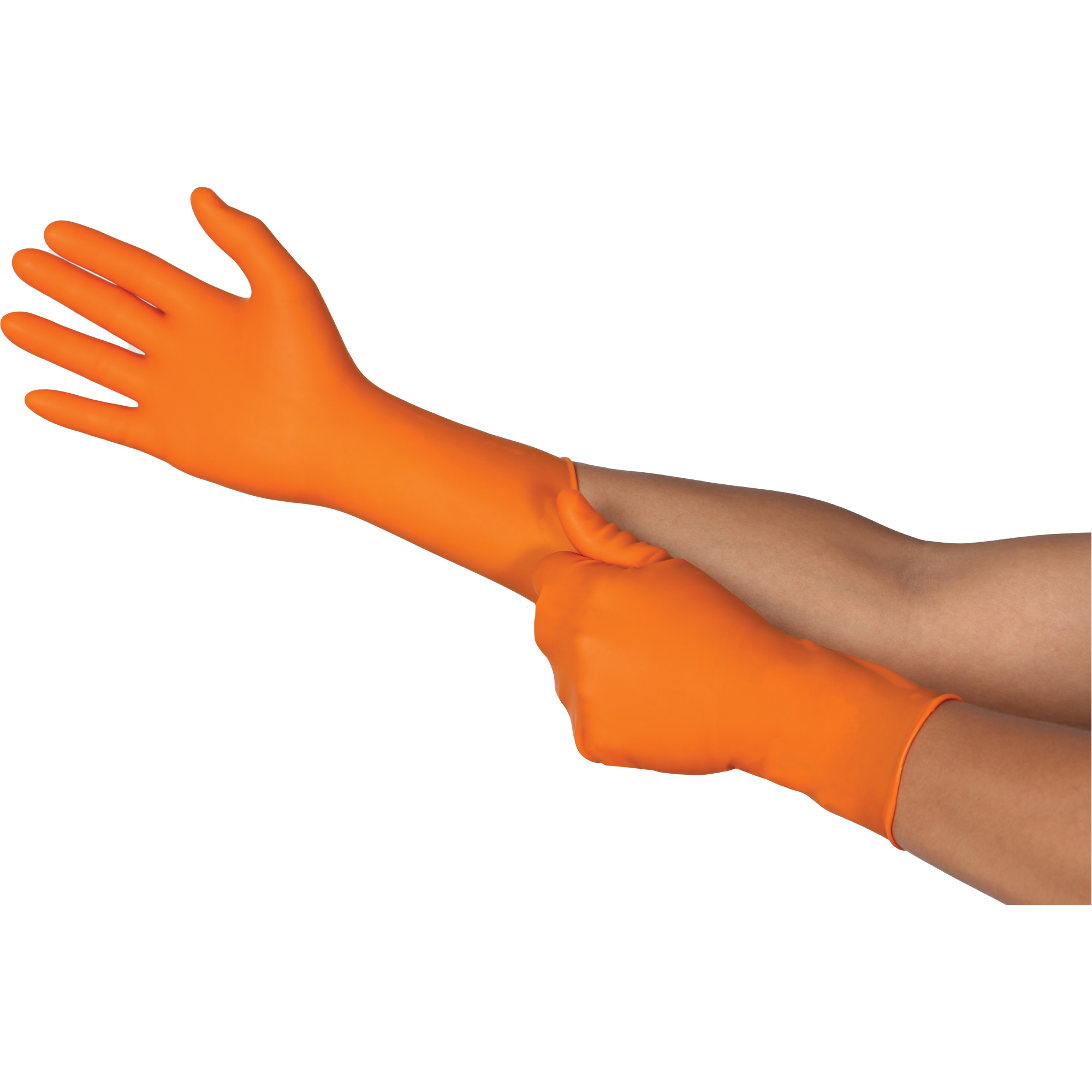 Gants jetables TOUCHNTUFFMC 93-800, 10/9,5, Latex/Néoprène/Nitrile, 23,6-mils, Sans poudre, Orange