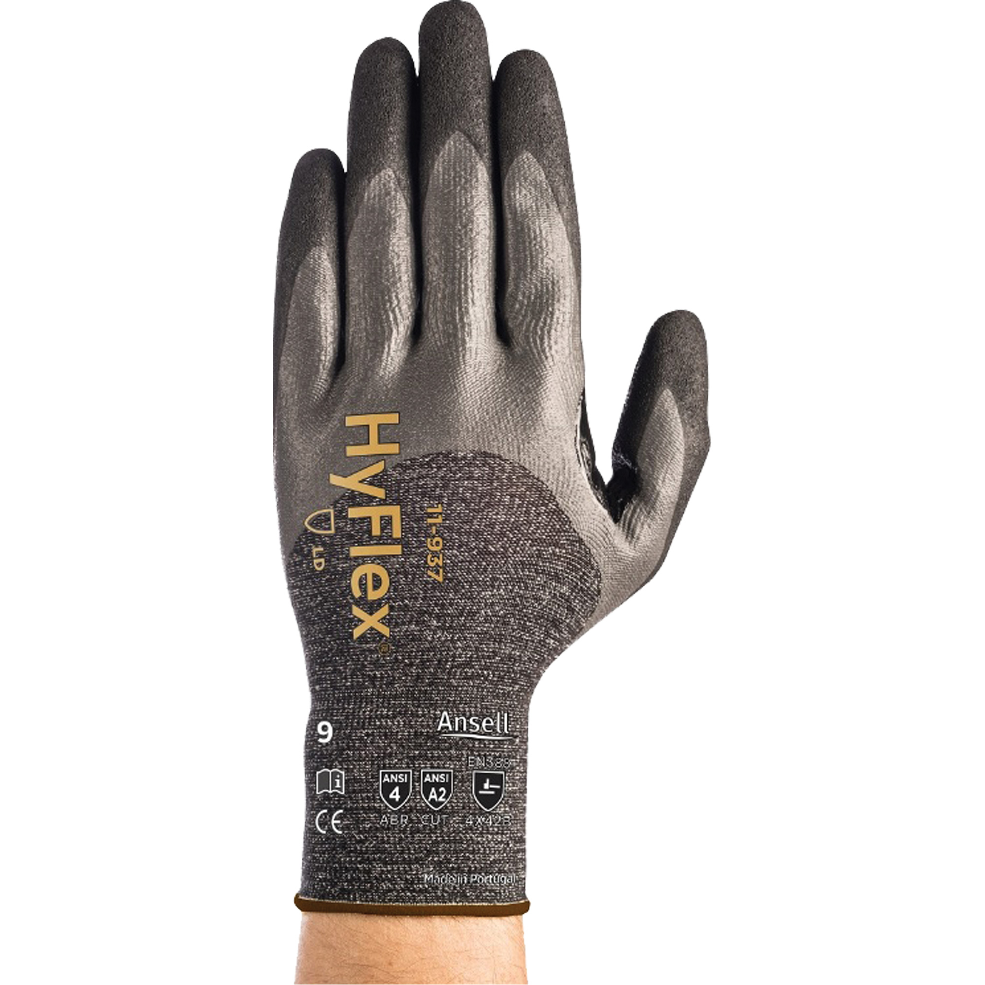 Gants légers HyflexMD 11-937, Taille 2T-Grand/11, Calibre 18, Revêtement Mousse de nitrile, Enveloppe en DyneemaMD, ASTM ANSI niveau A2/EN 388 niveau B